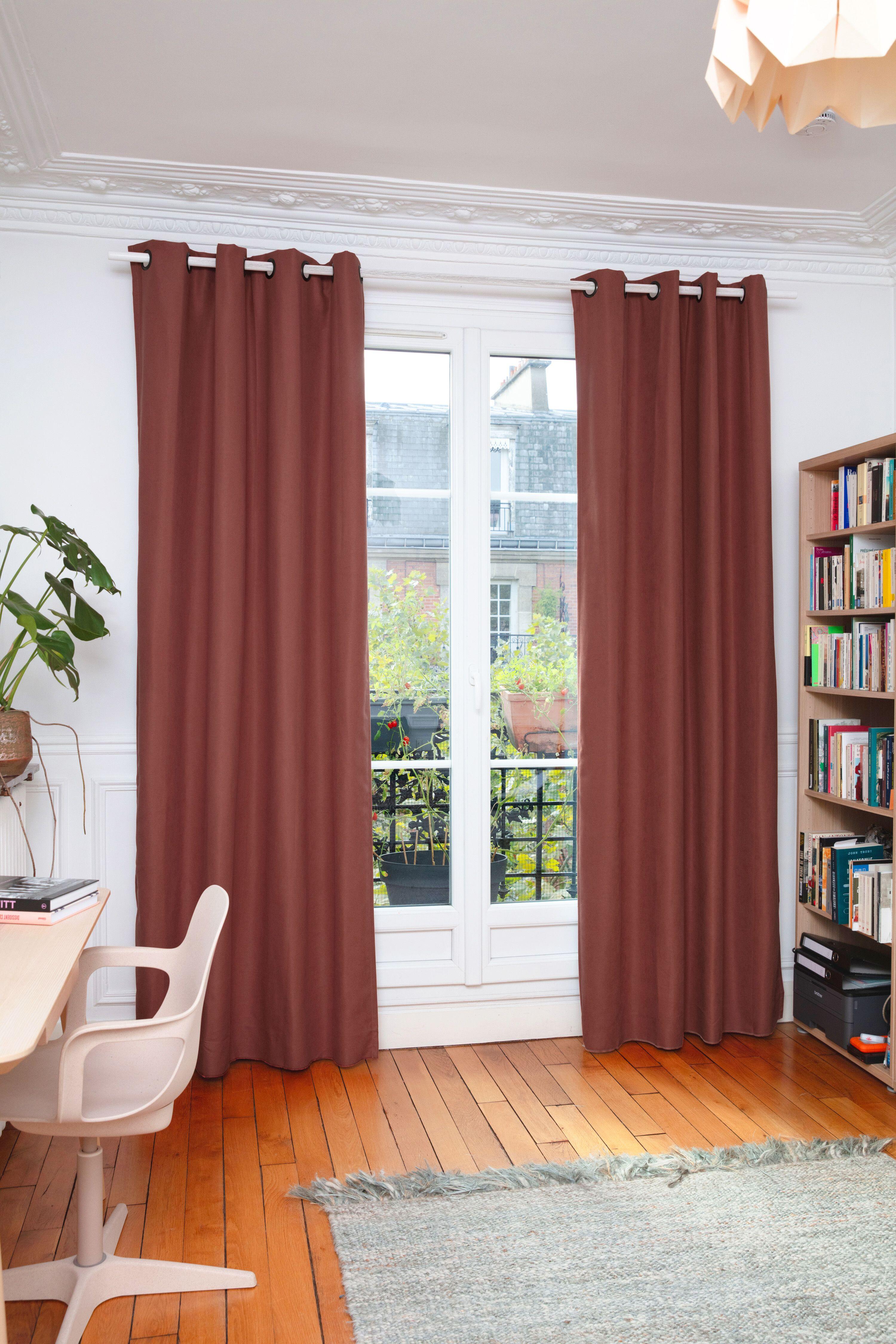 Rideau tamisant thermique, Cocoon, terracotta H.250 x l.130 cm - 4