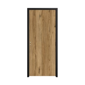 Bloc-porte fin de chantier Lia chêne indus, H.204 x l.63 cm, réversible