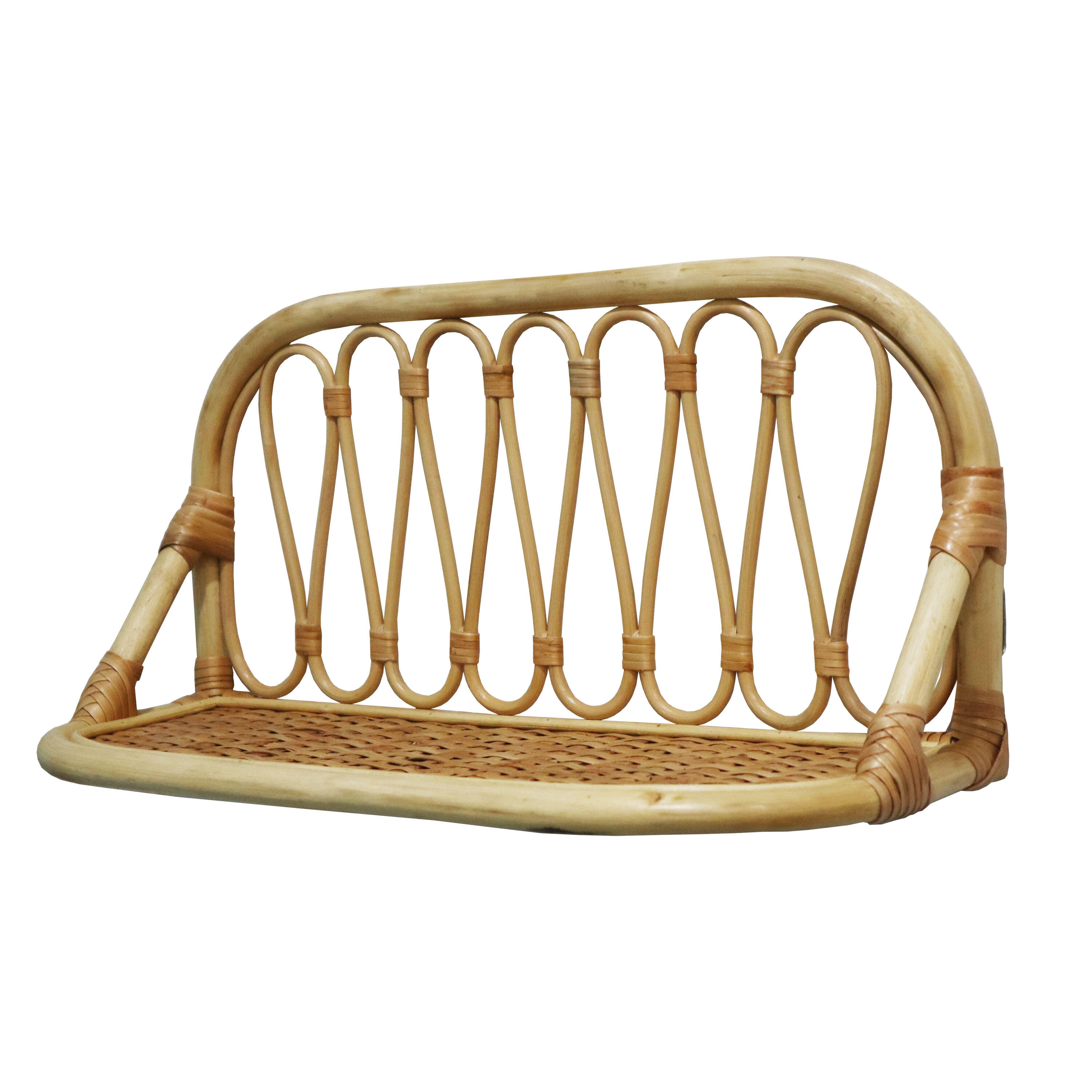 Etagère murale rotin SPACEO, H.25 cm x L.50 cm x P.20 cm, Ep.2 cm - 14