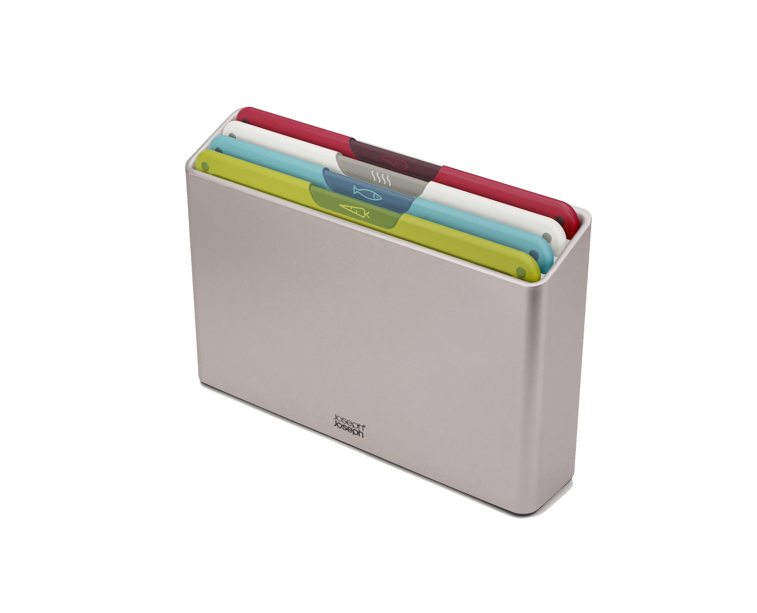 Joseph Joseph Folio Slim – Set 3 Planches à Découper Sous Étagère, Gain De Place, Code Couleur, Multicolore