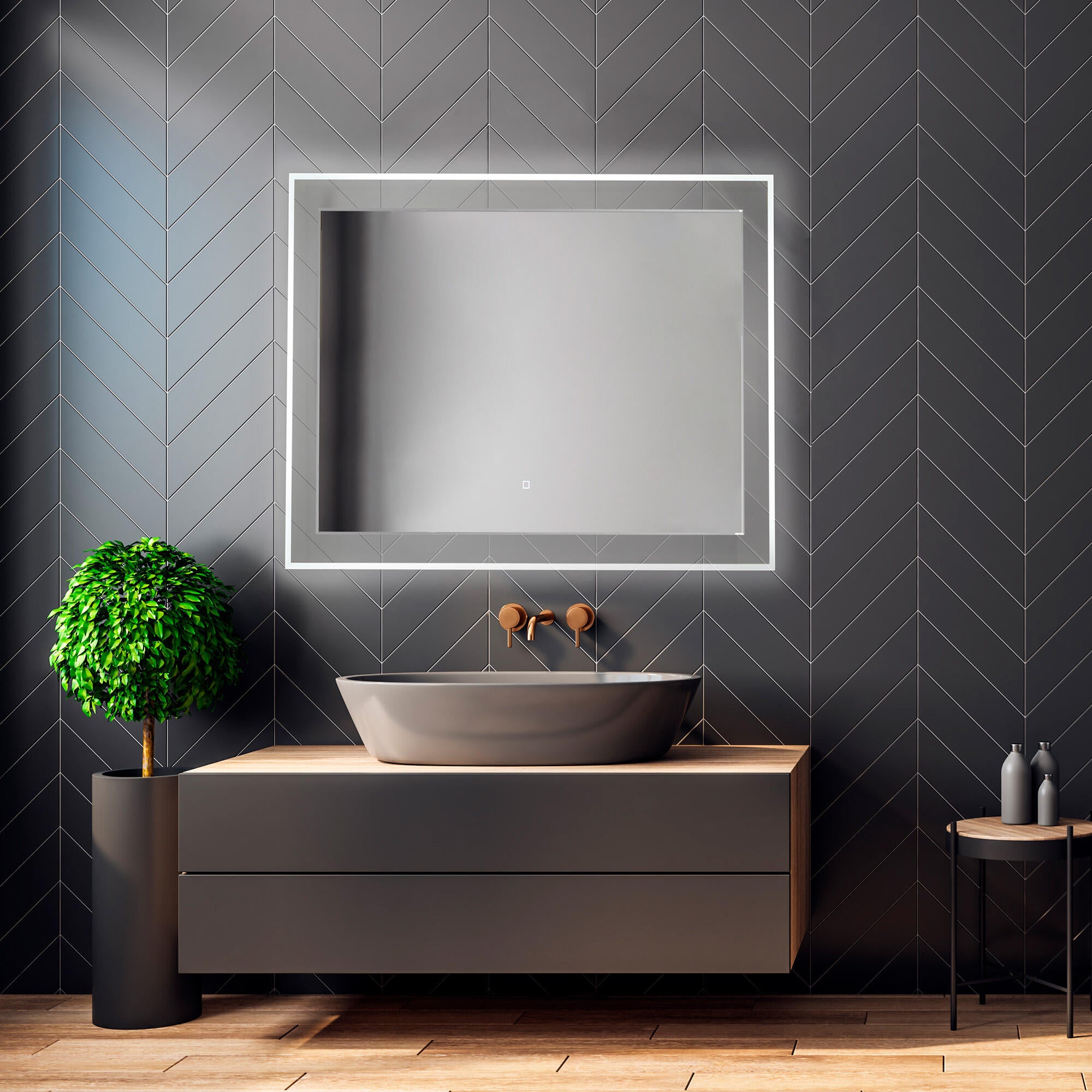 Espejo de baño con luz orly 80x100 cm