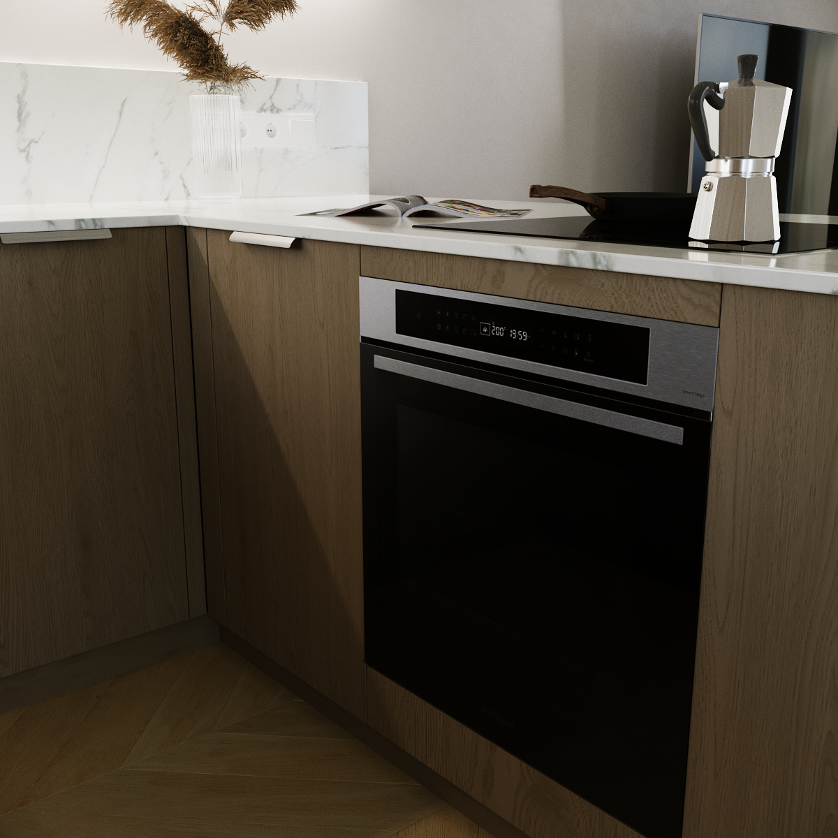 Panele winylowe SPC jodełka Floornity Forte Dąb Stanwick naturalne drewno - 3