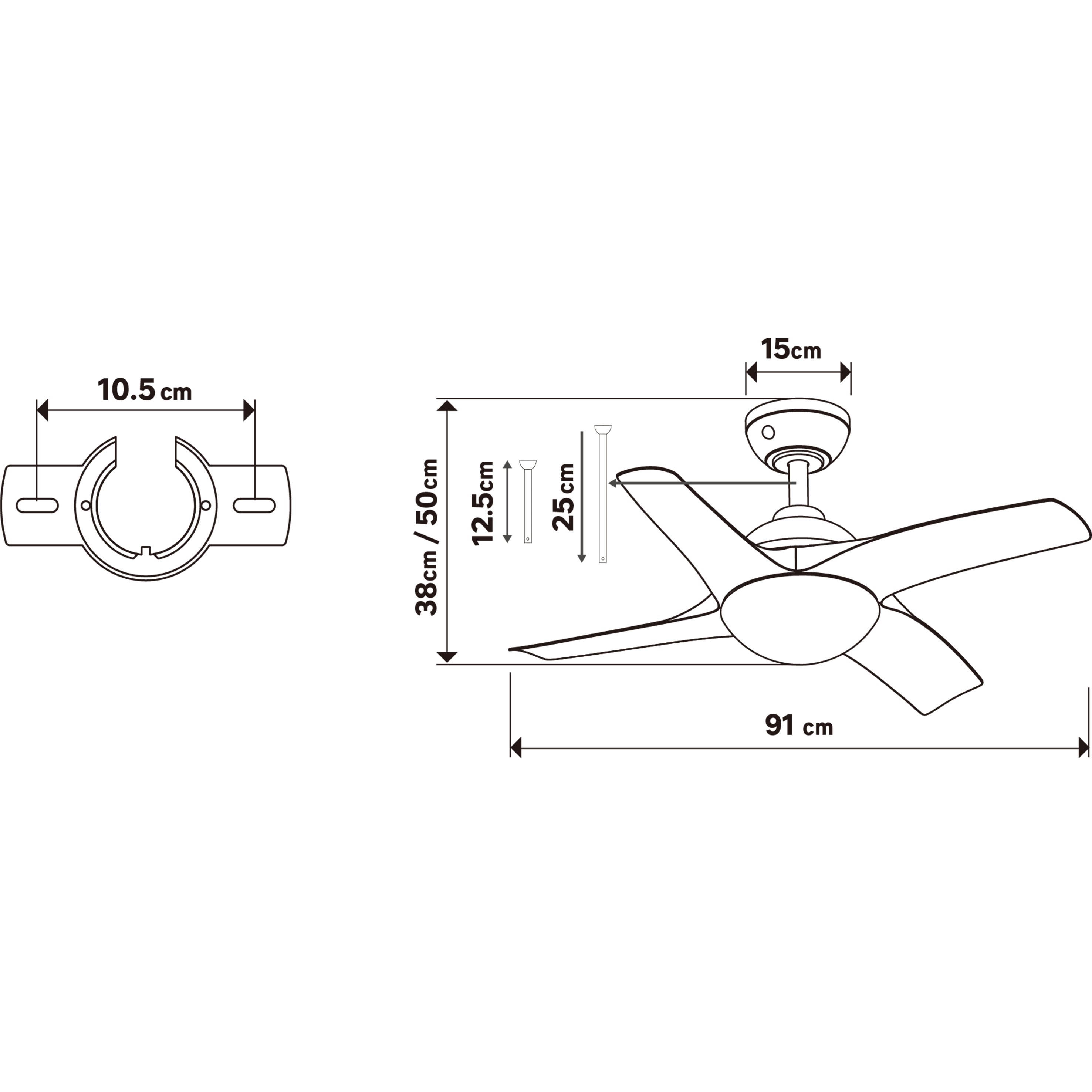 Ventilatore da soffitto Siroco bianco, ø 91 cm 1xE27 silenzioso INSPIRE - 7