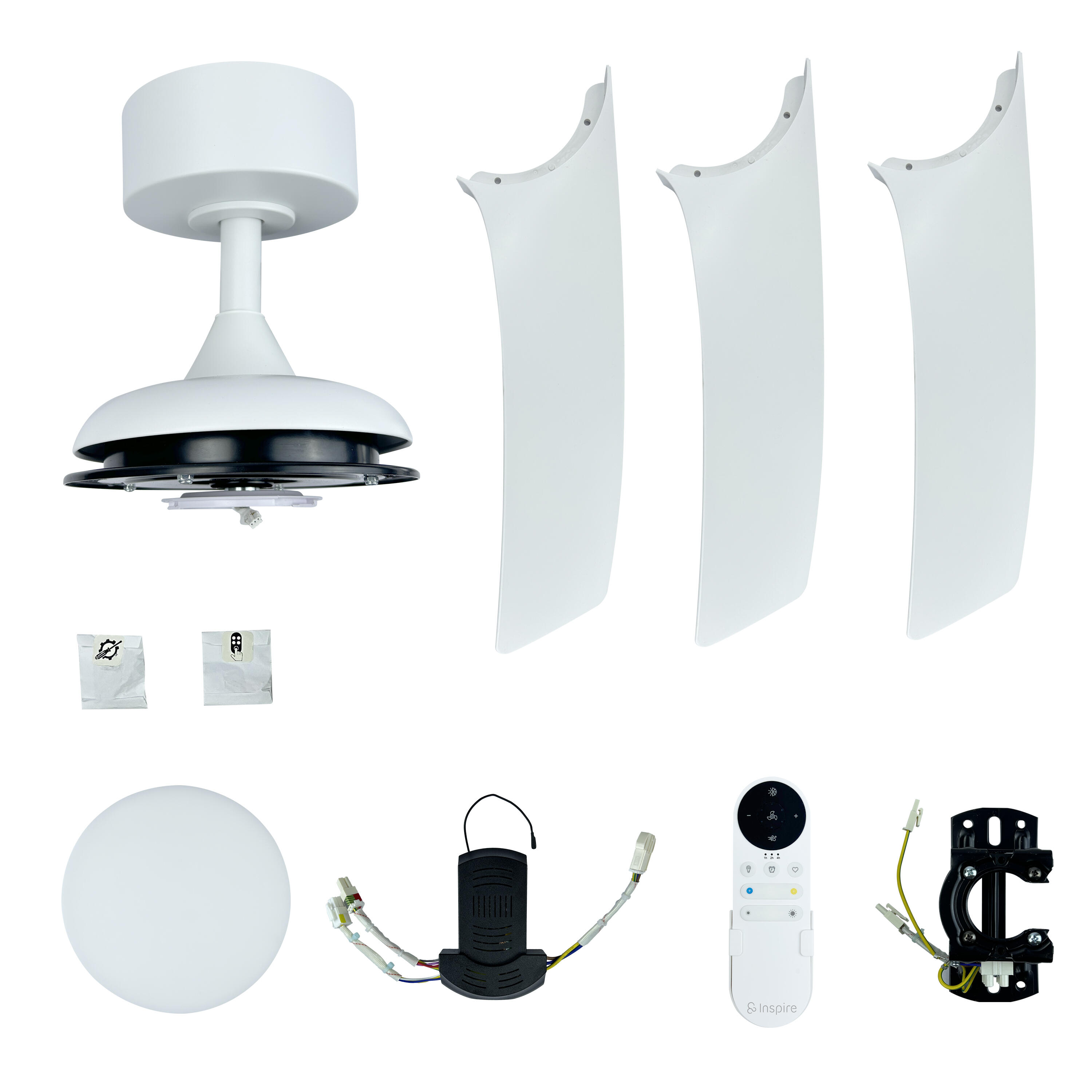 Ventoinha de teto com lâmpada 112 cm 2200 Lm CCT dimável branco Aruba Plus Inspire
 - 2