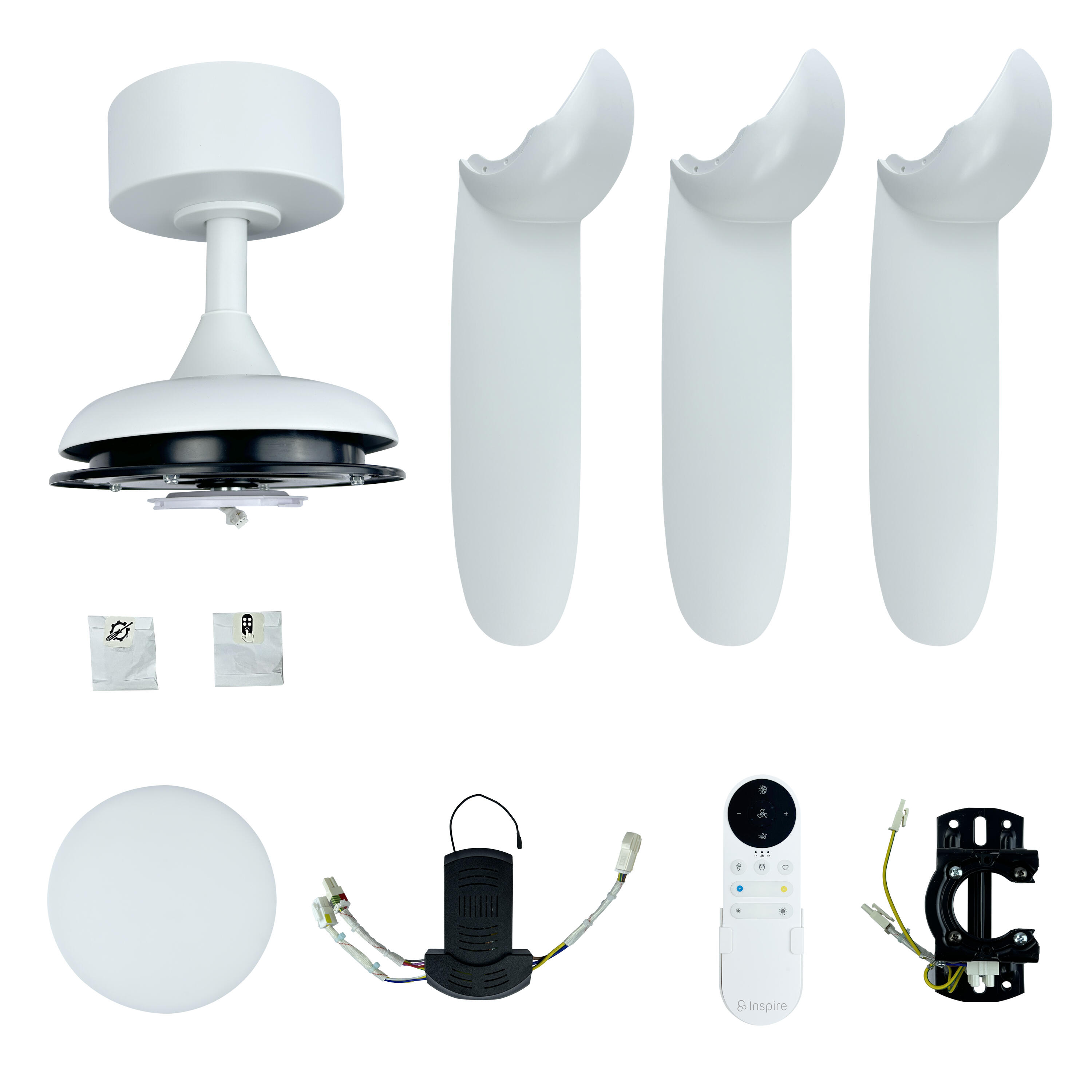 Ventoinha Huelva 107cm DC dimável/cct 3600lm branco Inspire - 11