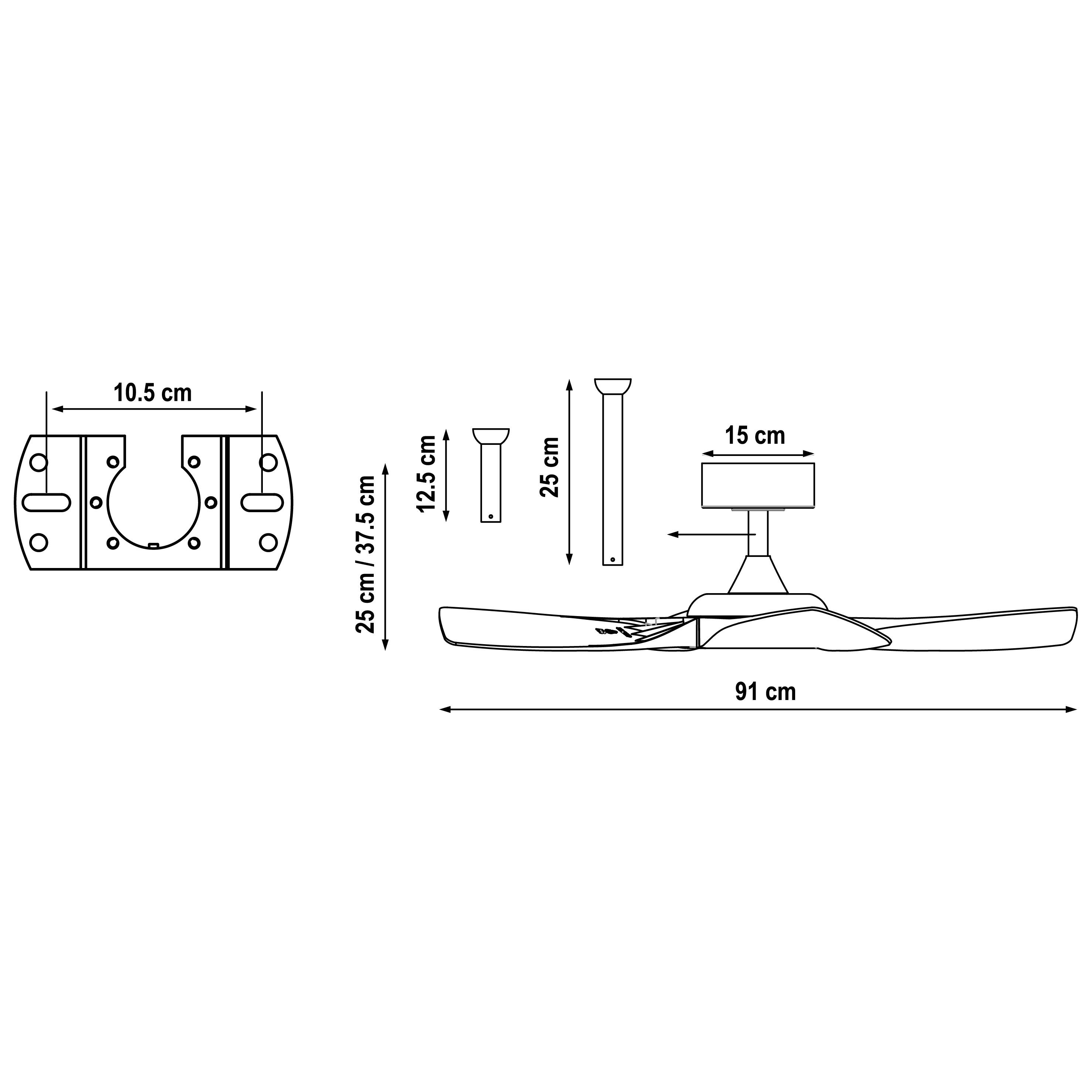 Ventilador de techo con luz silencioso DC 32W con mando ø91 cm Siroco Plus INSPIRE beige luz CCT 4 aspas| 6 velocidades| modo verano/invierno| brisa| temporizador| recomendado para <13m² - 9