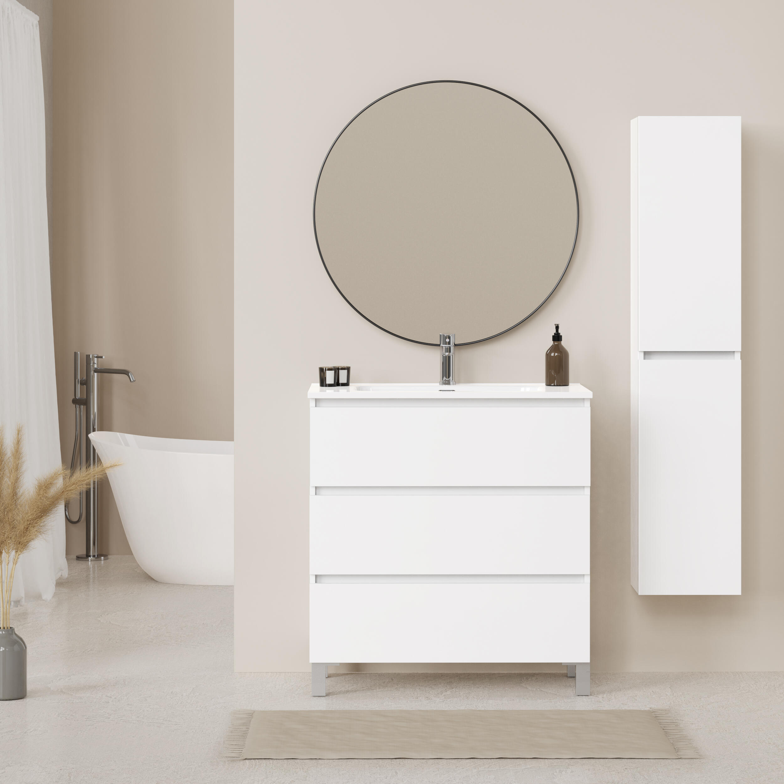 Mueble de baño con lavabo  Espacio blanco  80x46 cm - 2