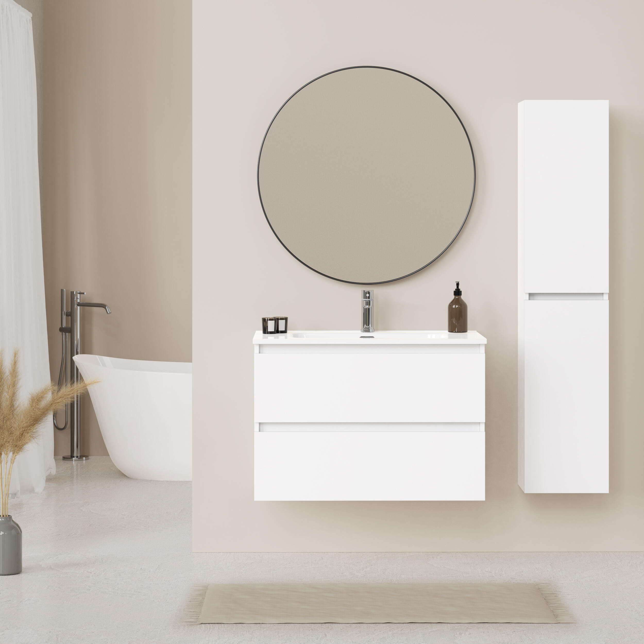 Mueble de baño Espacio blanco 90x46 cm (lavabo no incluido) - 4