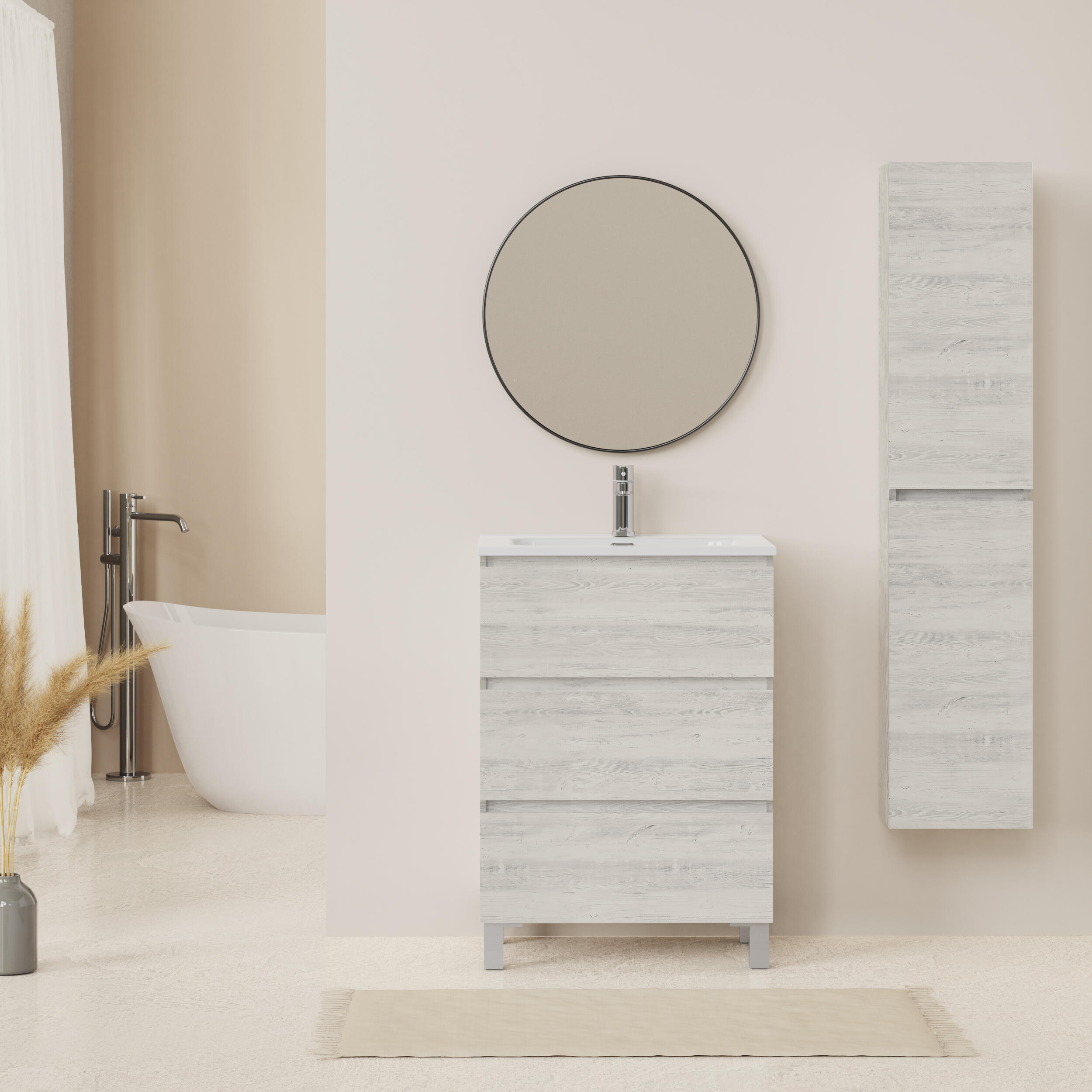 Mueble de baño Espacio gris 60x46 cm (lavabo no incluido) - 3