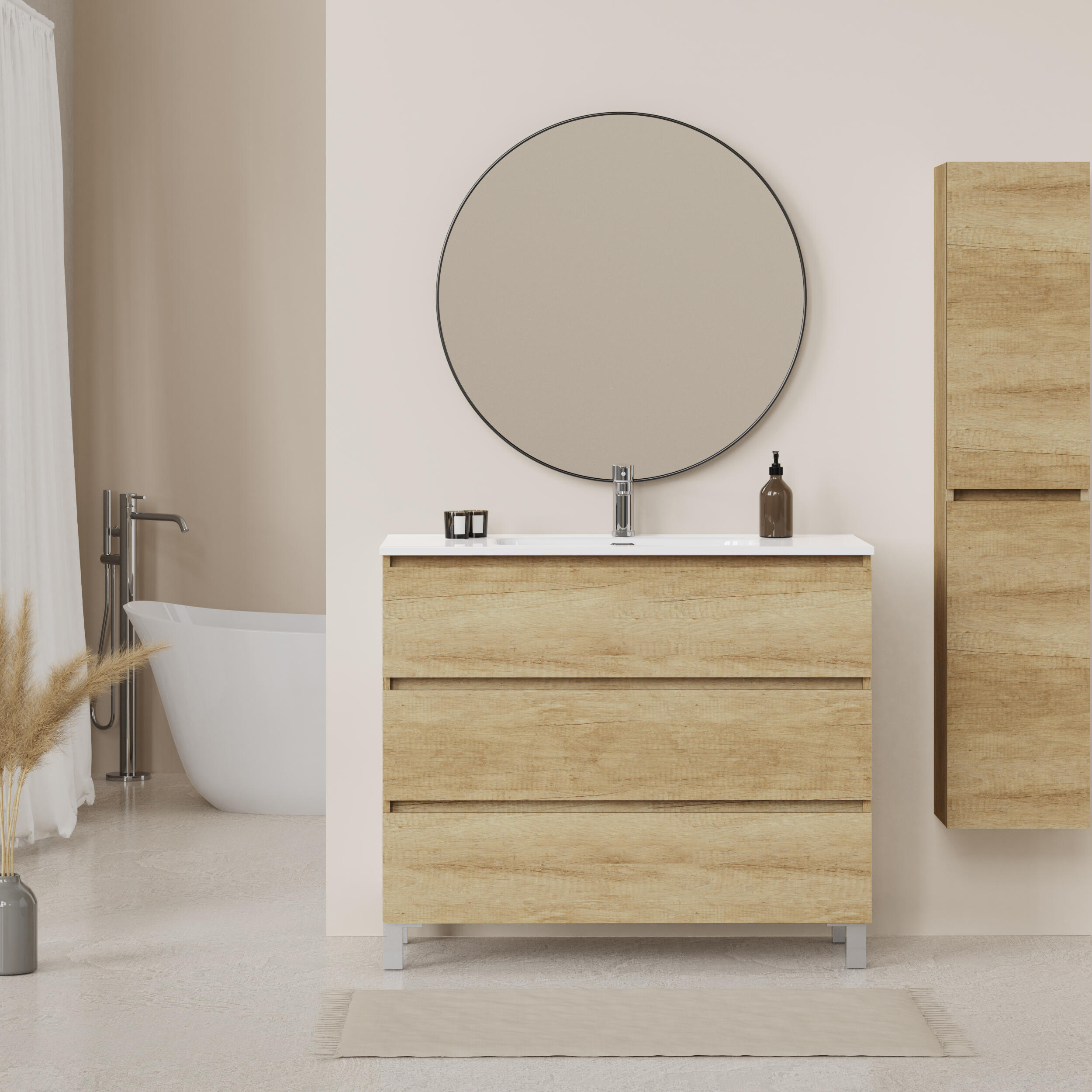 Mueble de baño con lavabo  Espacio olmo  100x46 cm - 2