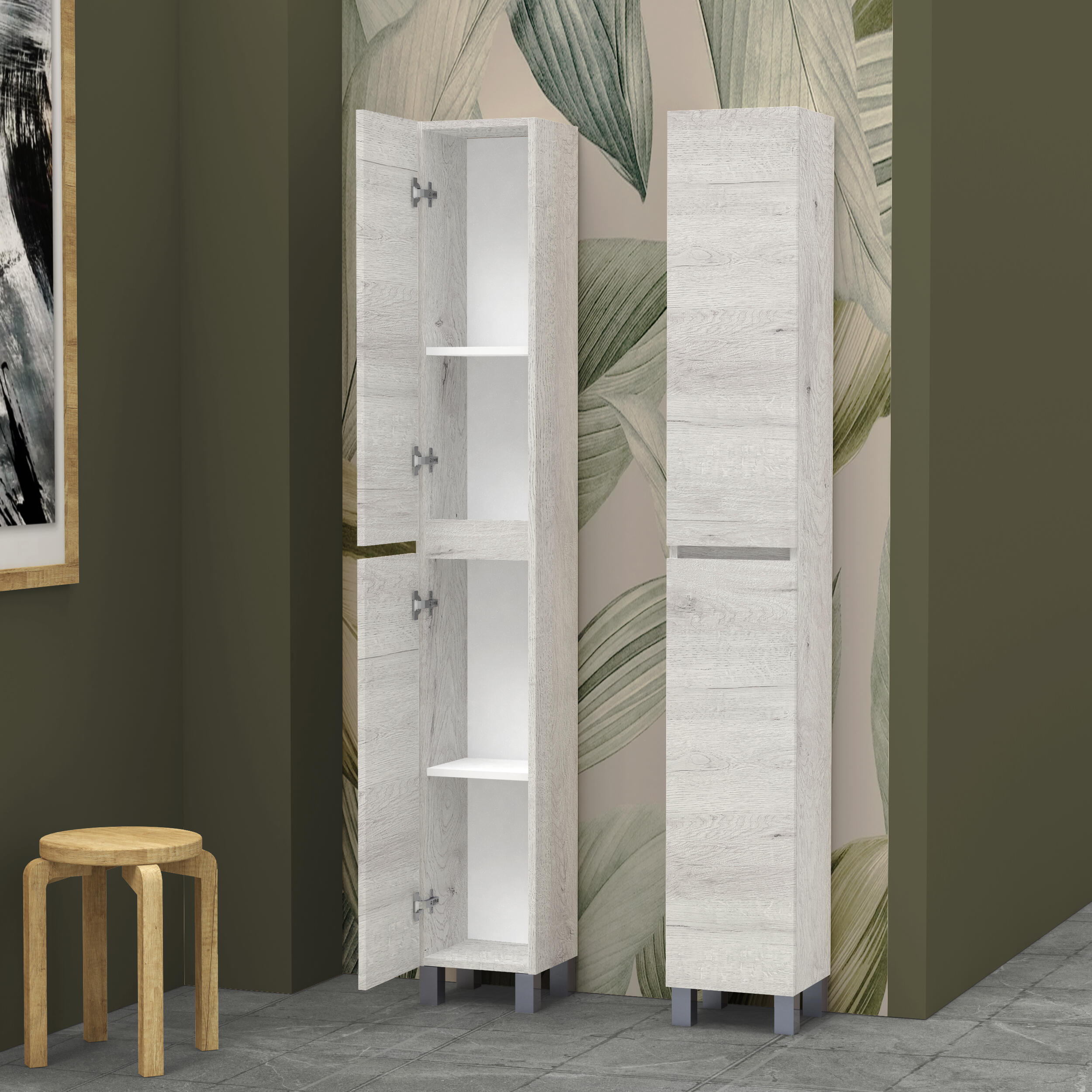 Columna de baño Espacio gris perla 26.5x181x23 cm - 6