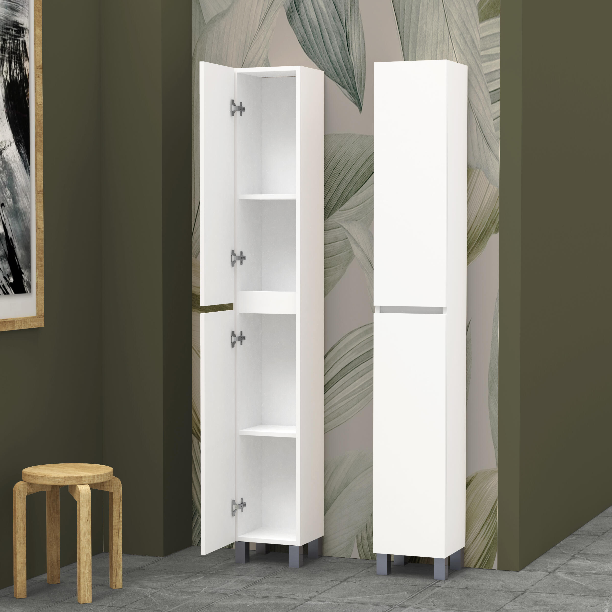 Columna de baño Espacio blanco 26.5x181x23 cm - 2