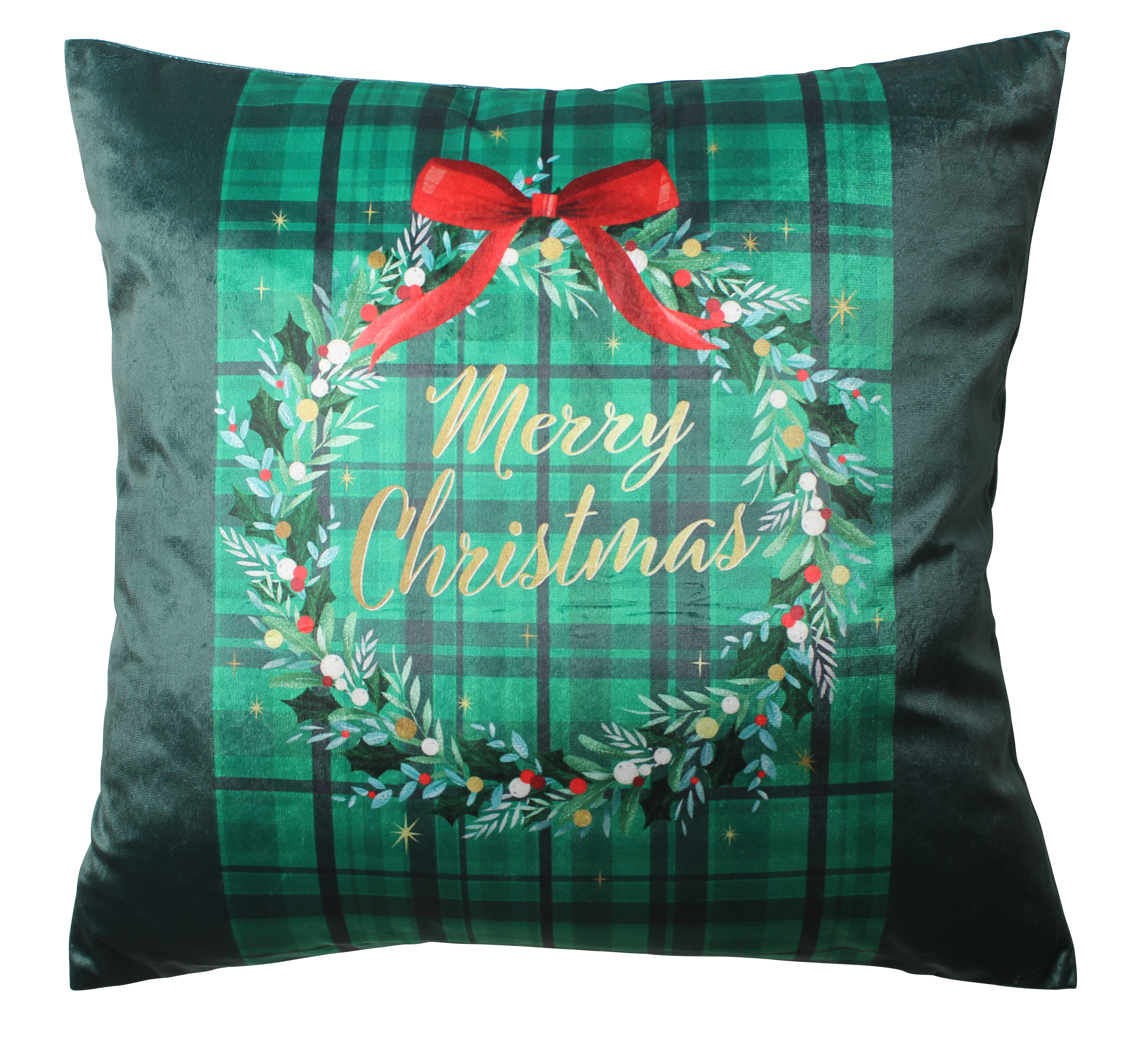 Poszewka na poduszkę świąteczna Merry Christmas zielona 45 x 45 cm