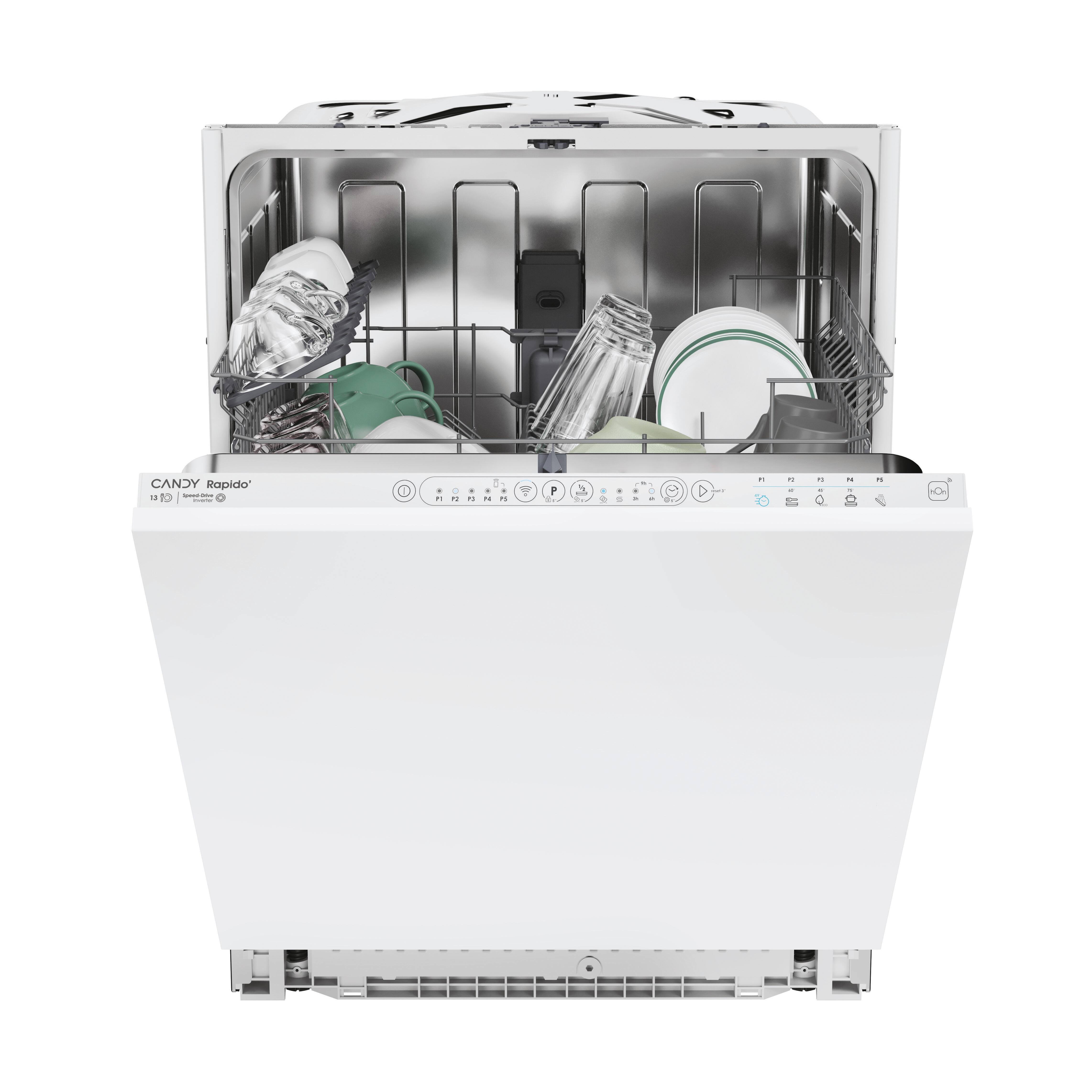 lavavajillas integrable candy ci 3e7l0w2 13 cubiertos 5 programas con inicio diferido blanco 60cm clase e