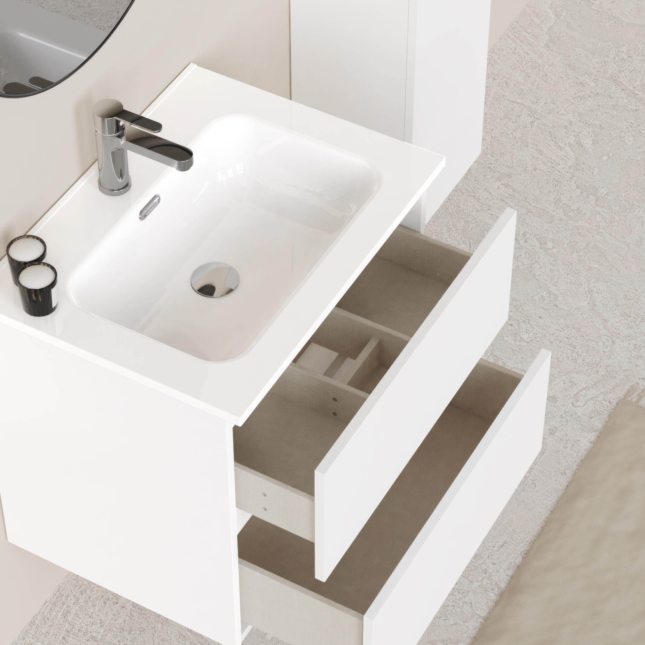 Mueble de baño Espacio blanco 70x46 cm (lavabo no incluido) - 7