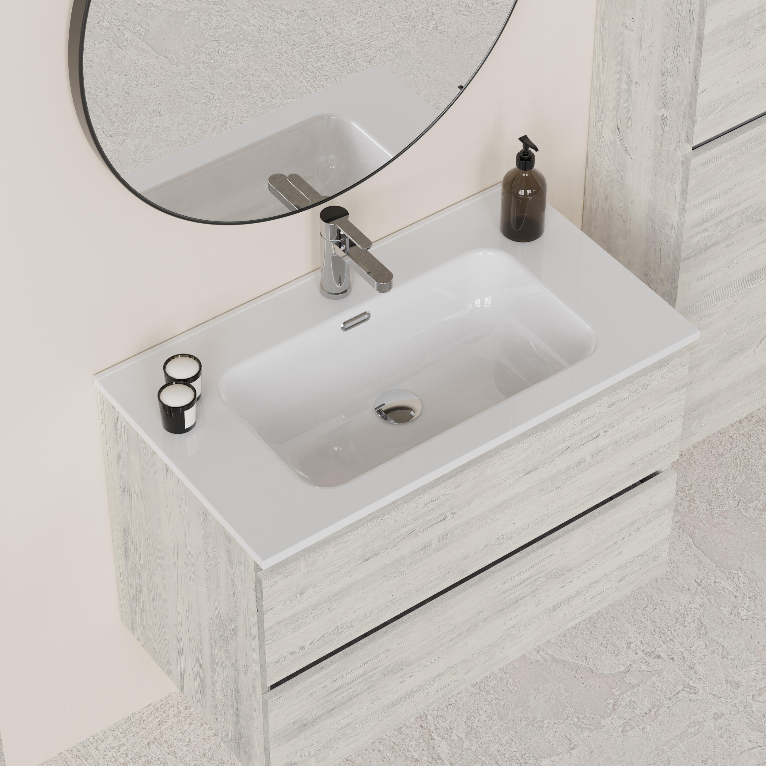 Mueble de baño Espacio gris 100x46 cm (lavabo no incluido) - 7