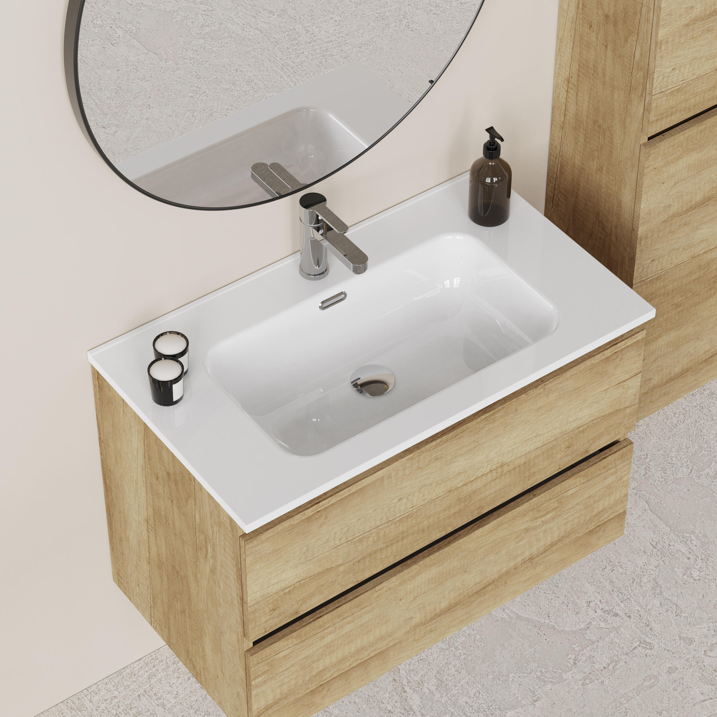 Mueble de baño Espacio marrón 90x46 cm (lavabo no incluido) - 7