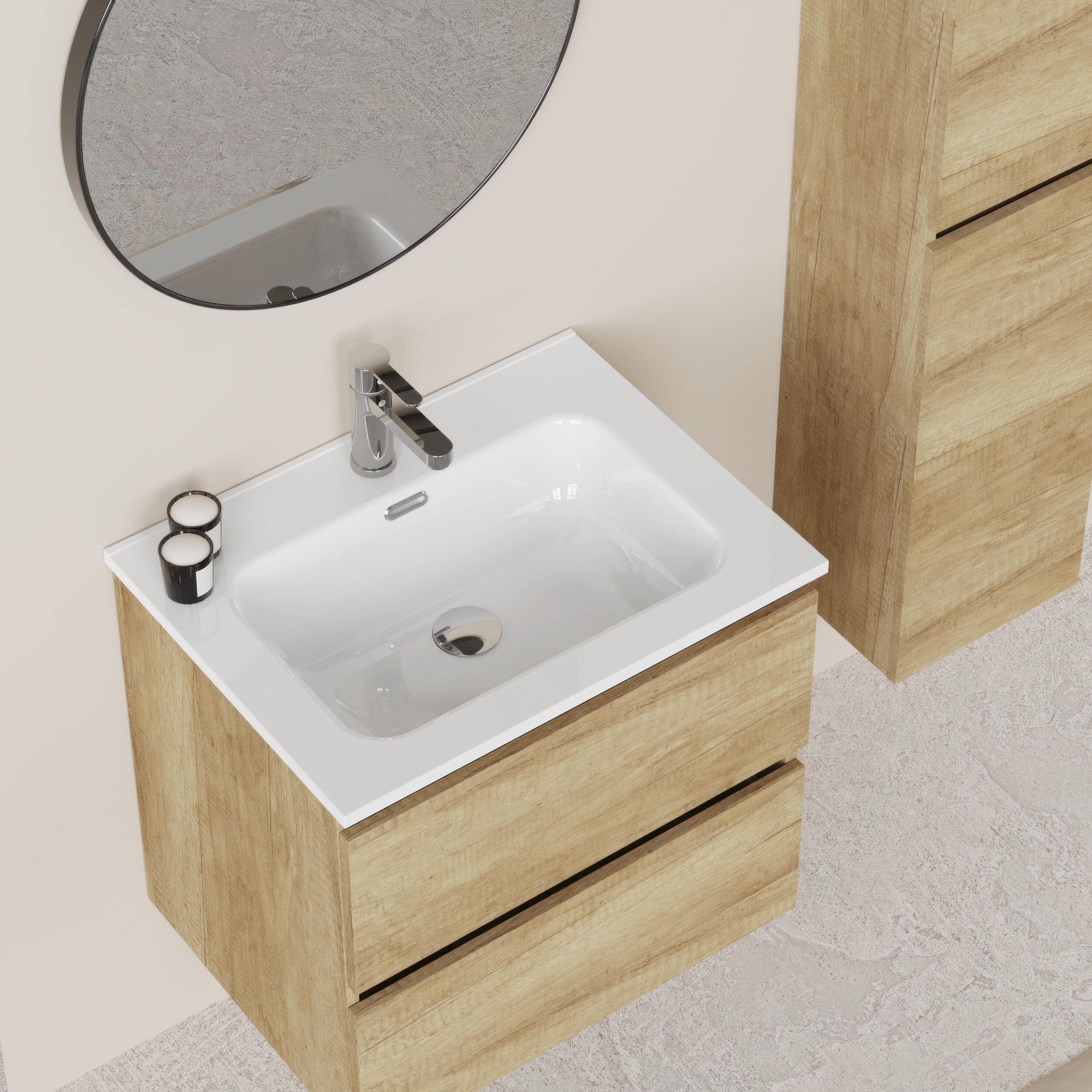 Mueble de baño Espacio marrón 70x46 cm (lavabo no incluido) - 6