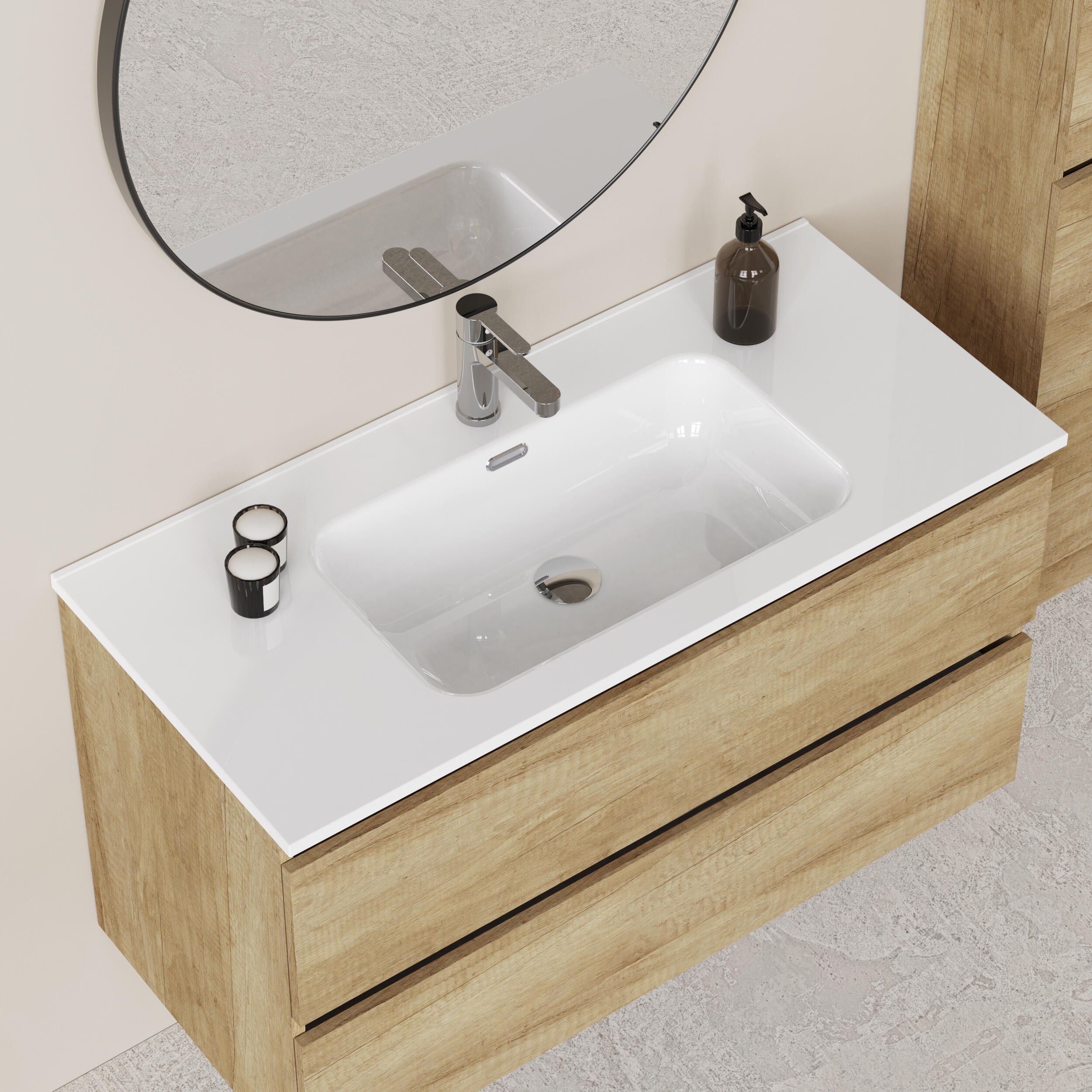 Mueble de baño Espacio marrón 100x46 cm (lavabo no incluido) - 7