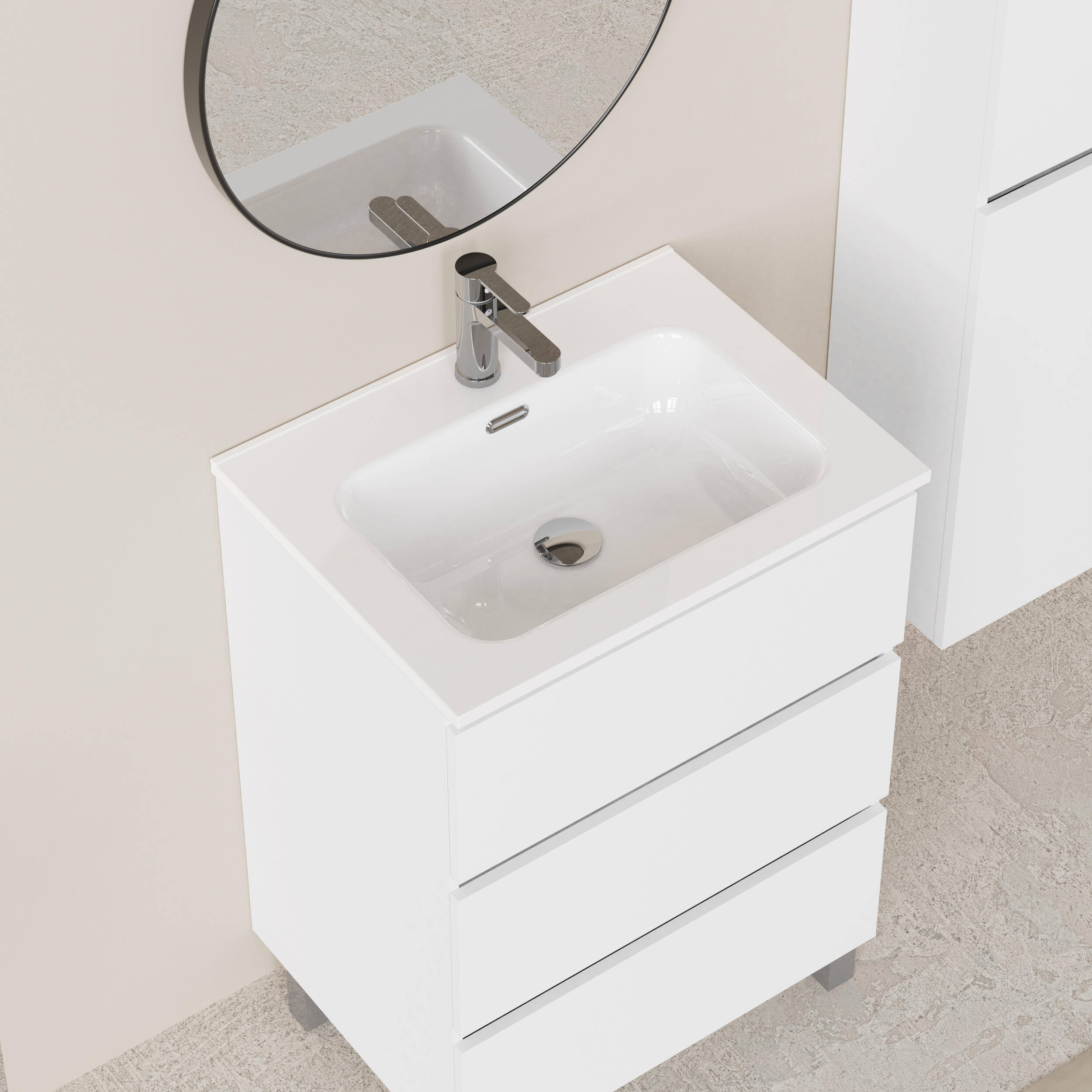 Mueble de baño con lavabo  Espacio blanco  70x46 cm - 6