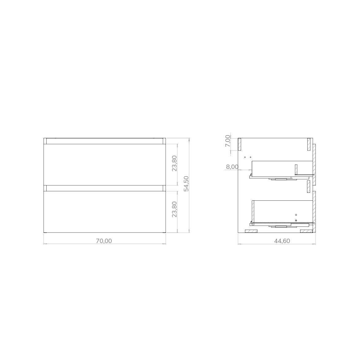 Mueble de baño Espacio marrón 60x46 cm (lavabo no incluido) - 9