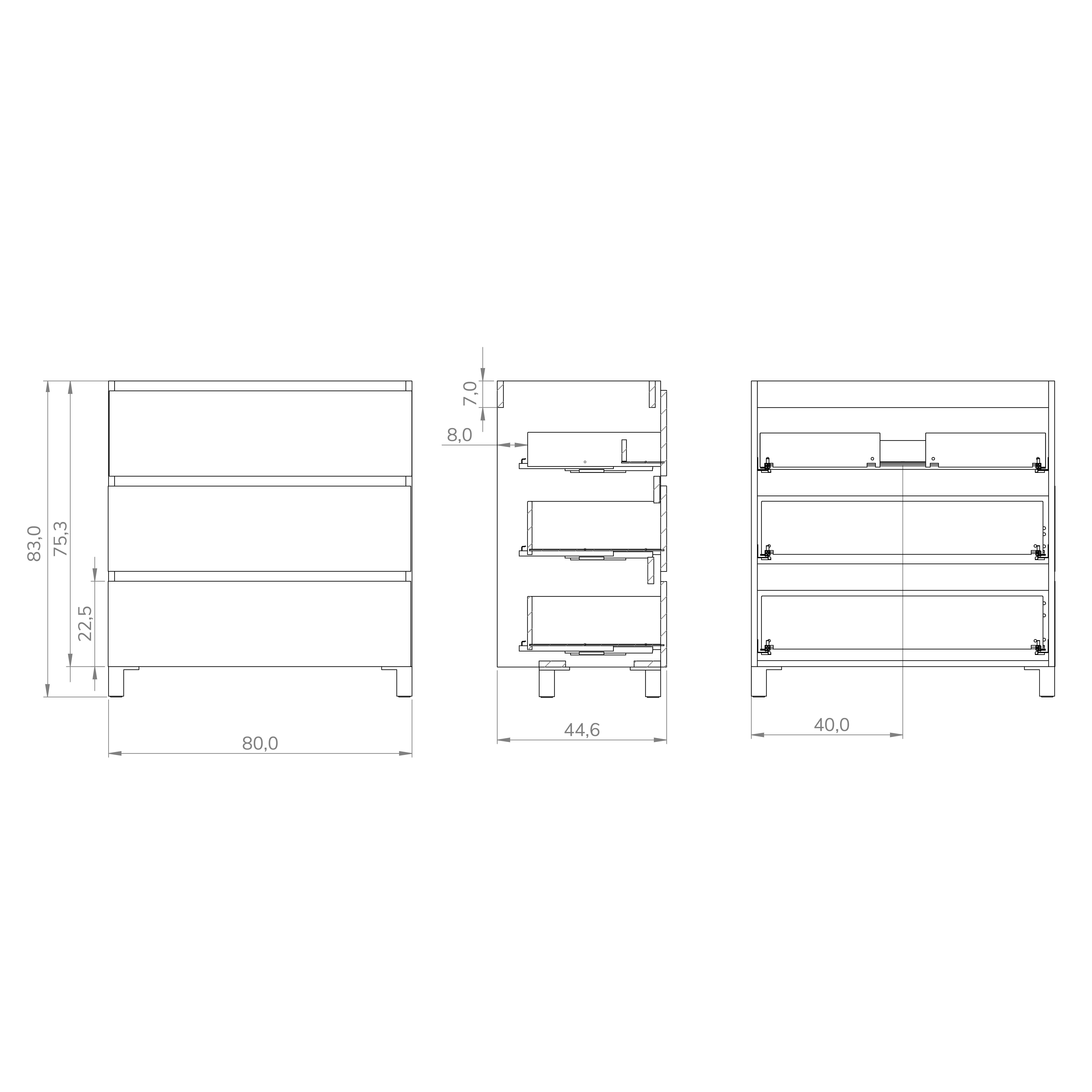 Mueble de baño Espacio marrón 80x46 cm (lavabo no incluido) - 9