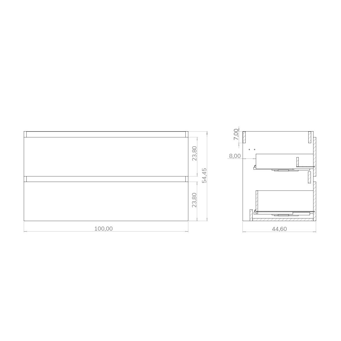 Mueble de baño Espacio marrón 100x46 cm (lavabo no incluido) - 9