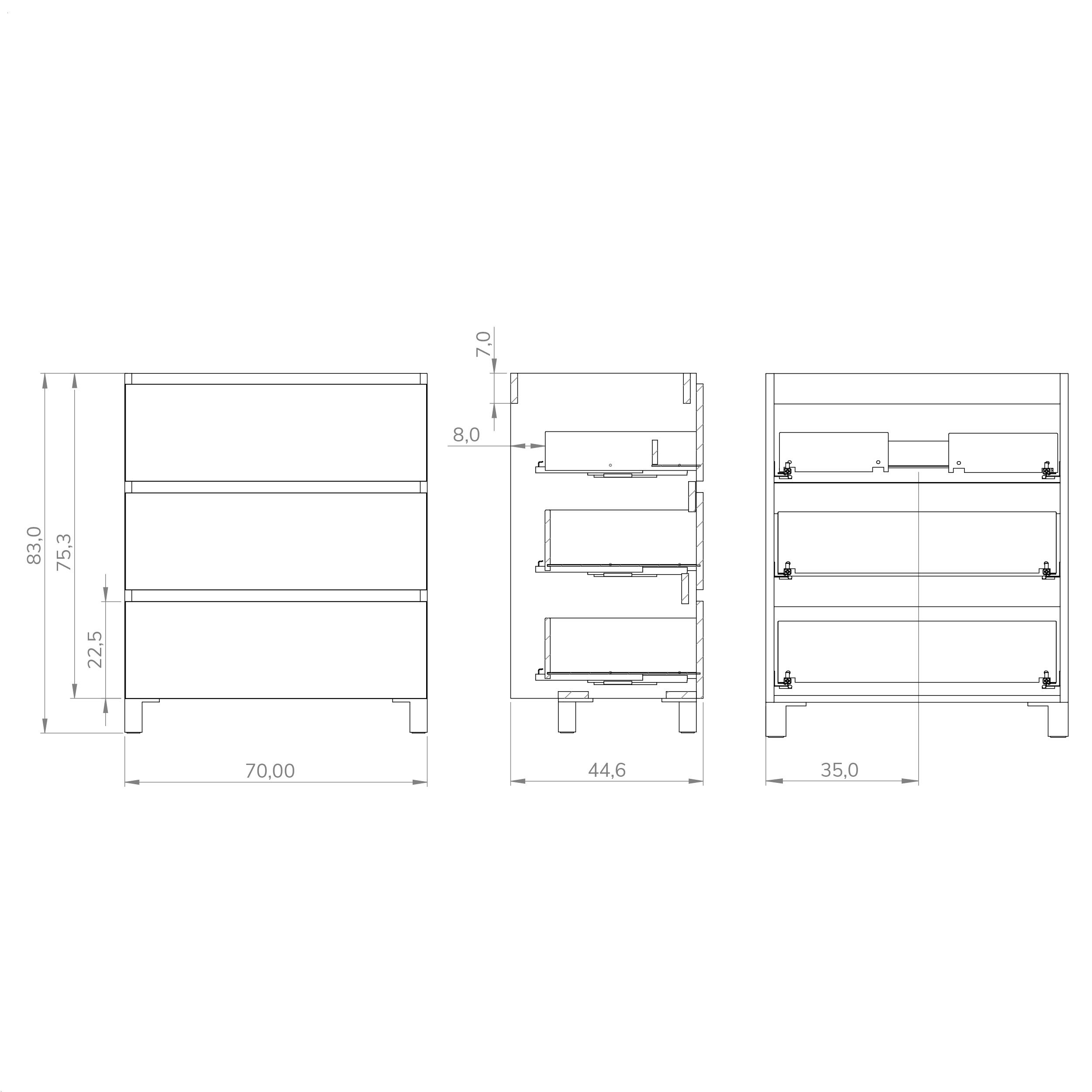 Mueble de baño Espacio marrón 70x46 cm (lavabo no incluido) - 9