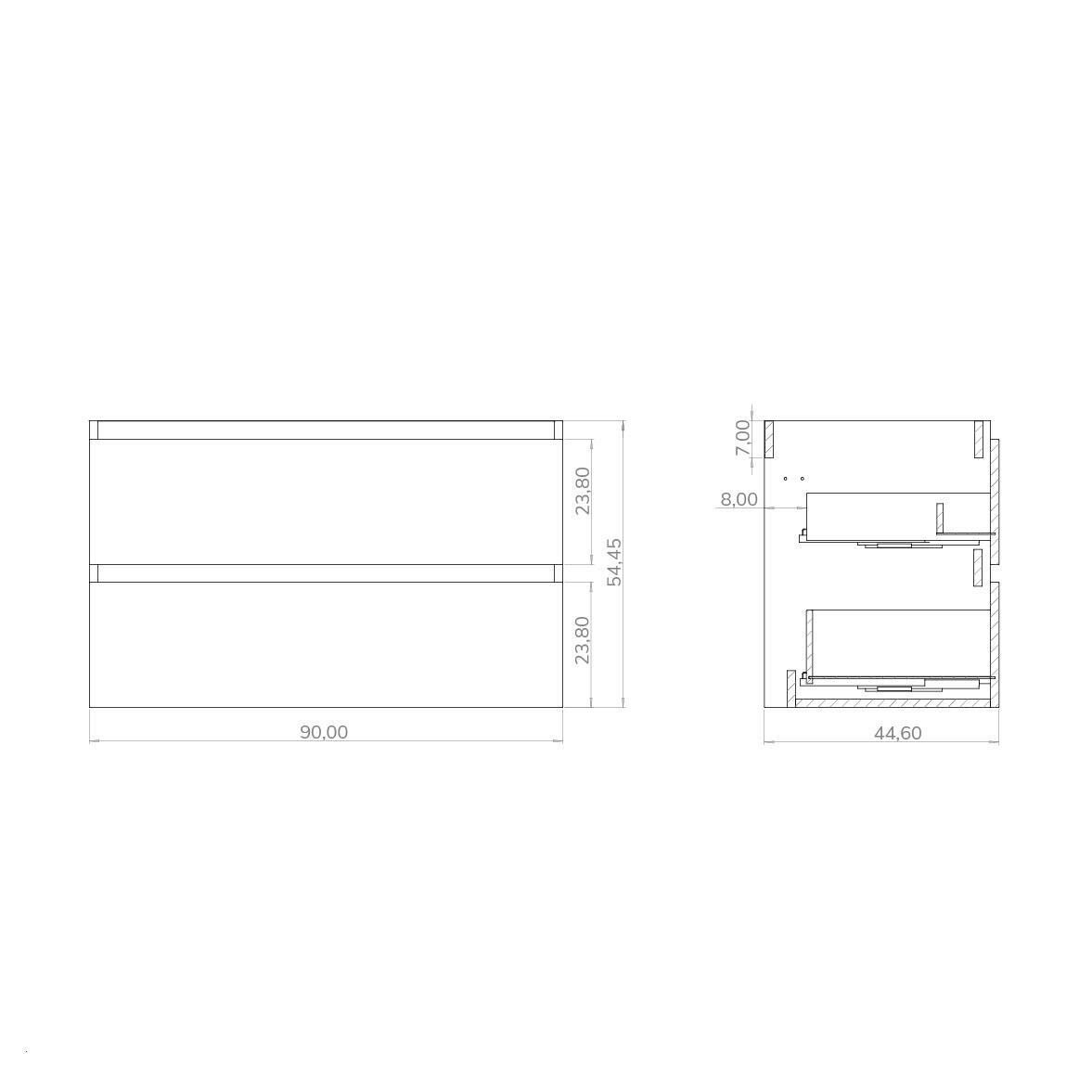 Mueble de baño Espacio marrón 90x46 cm (lavabo no incluido) - 9