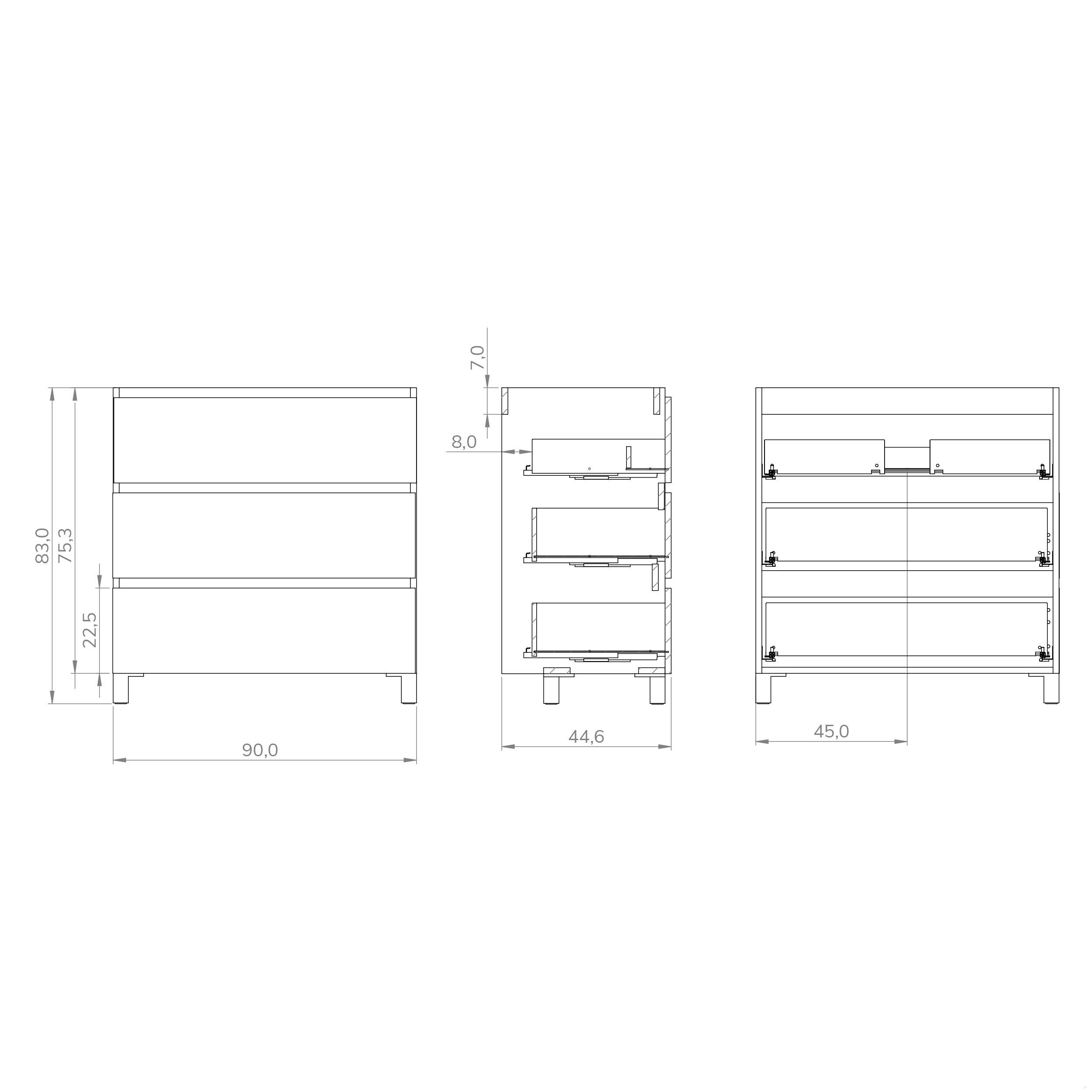 Mueble de baño Espacio marrón 90x46 cm (lavabo no incluido) - 9