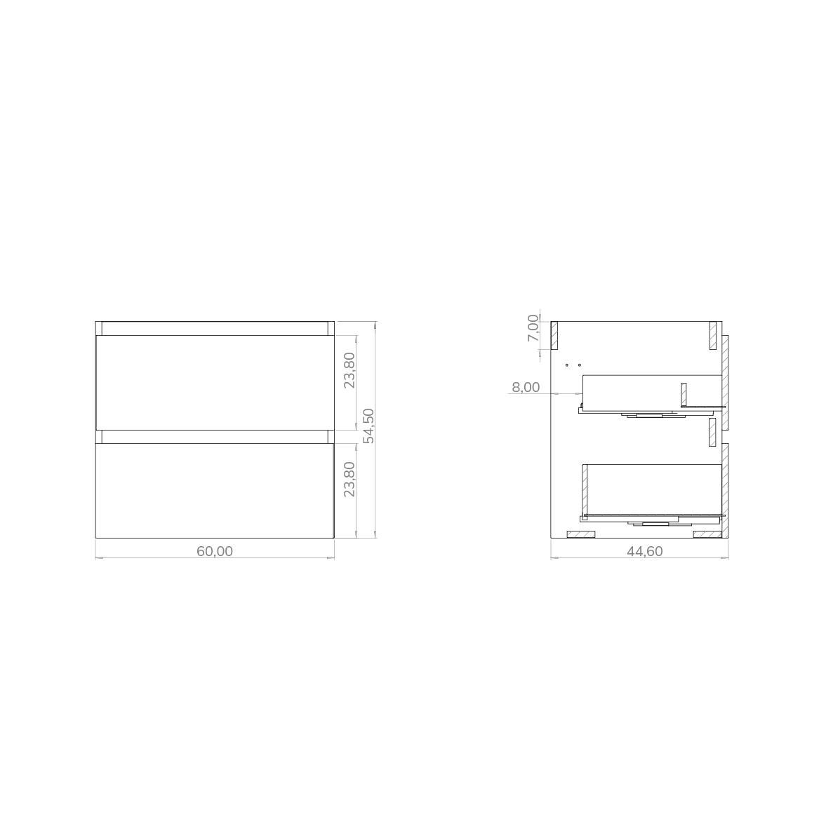 Mueble de baño Espacio marrón 70x46 cm (lavabo no incluido) - 9