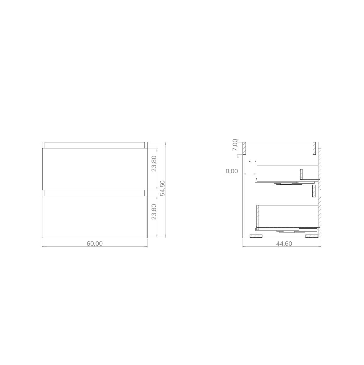MUEBLE DE BAÑO MAYA BLANCO 60X45CM 2 CAJONES - 6