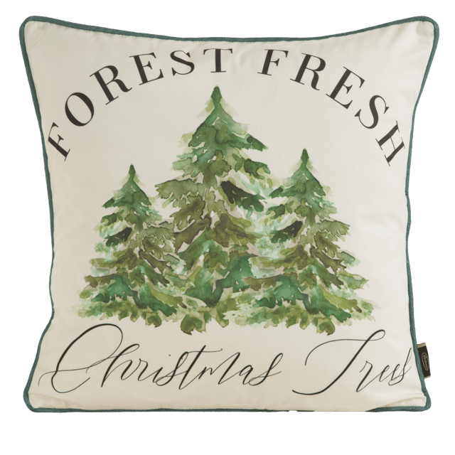 Poszewka na poduszkę świąteczna Tree Forest zielona 45 x 45 cm