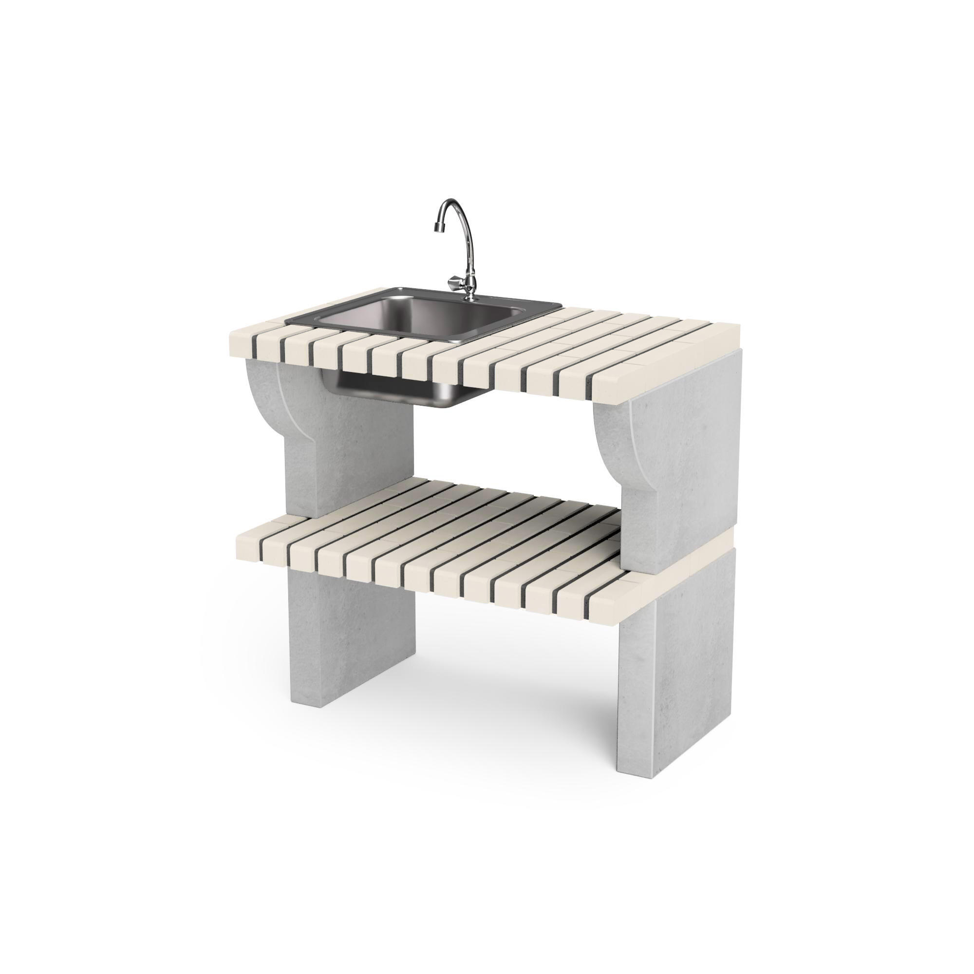 Modulo bancada bailen beige fregadero izquerda