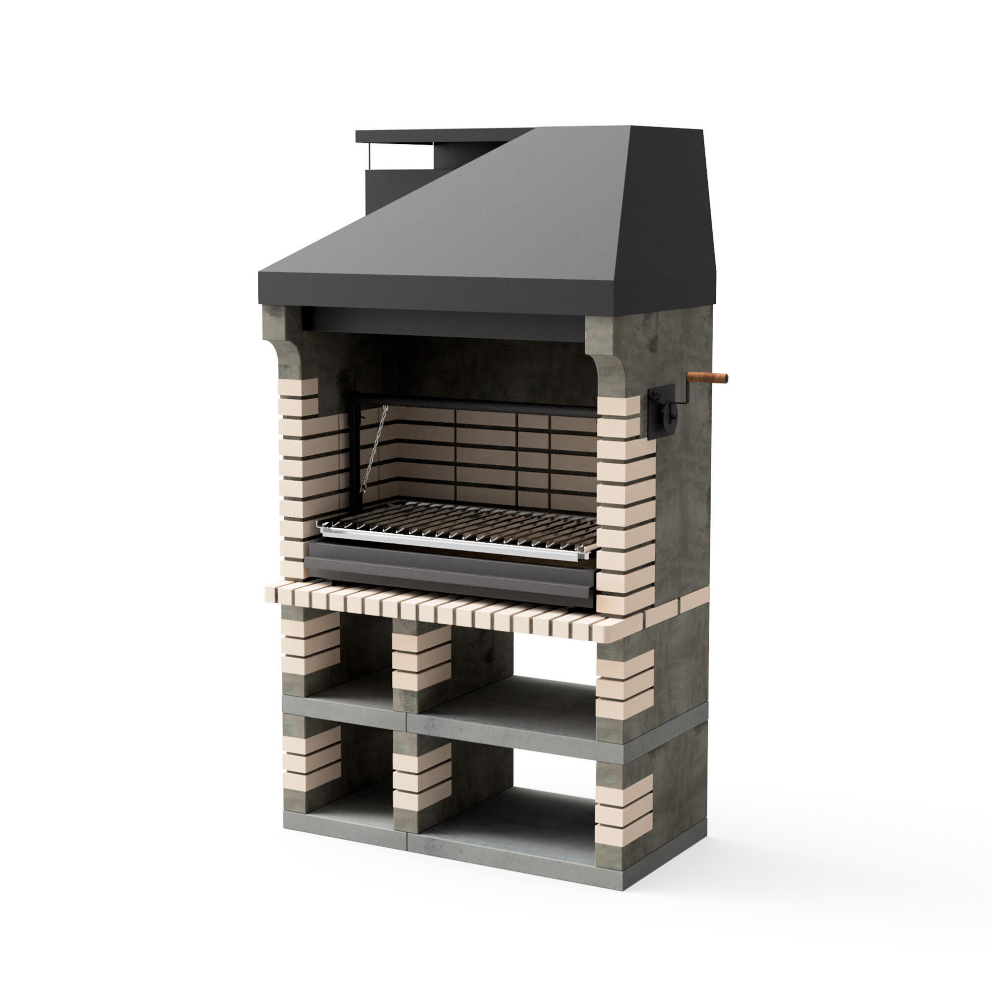 Barbacoa de obra movelar ladrillo madera y carbón pan american recomendado para más de 10 personas