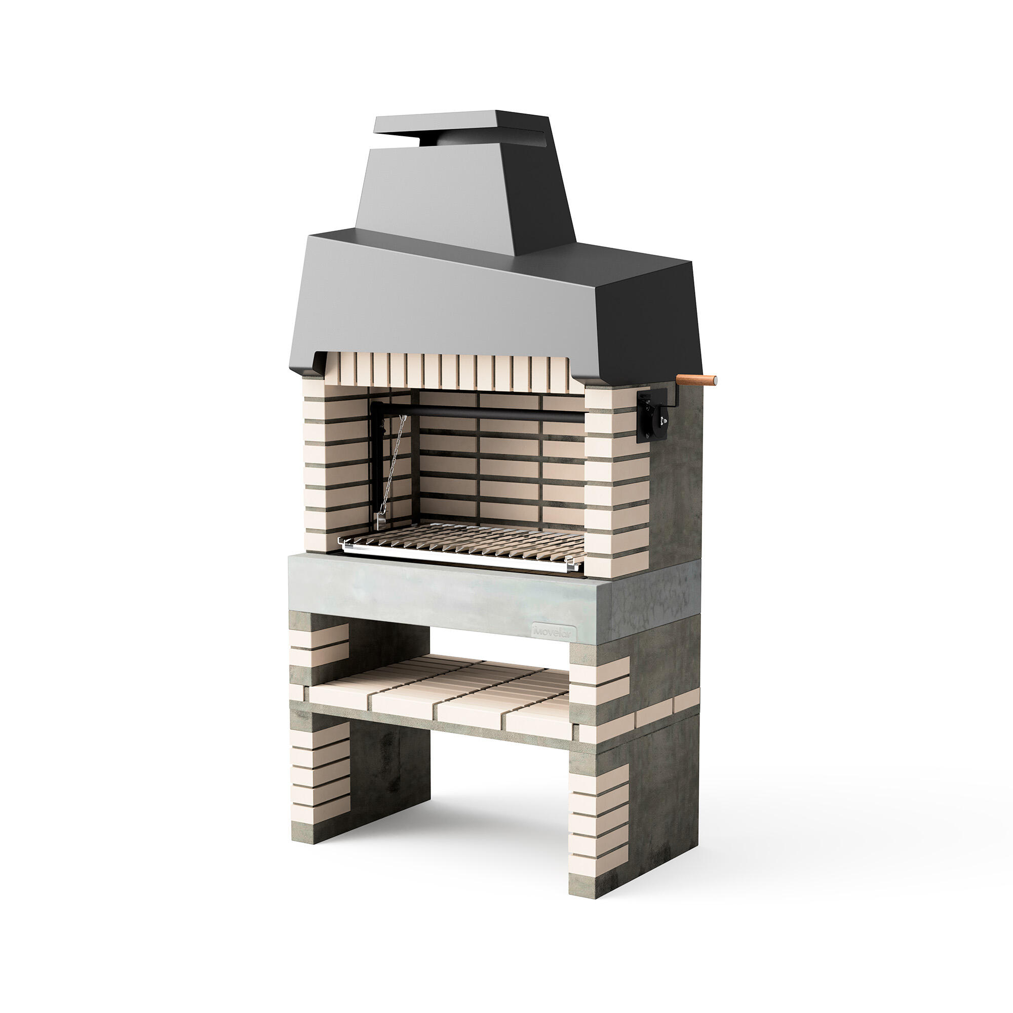 Barbacoa de obra movelar ladrillo madera y carbón california xxl recomendado para más de 10 personas