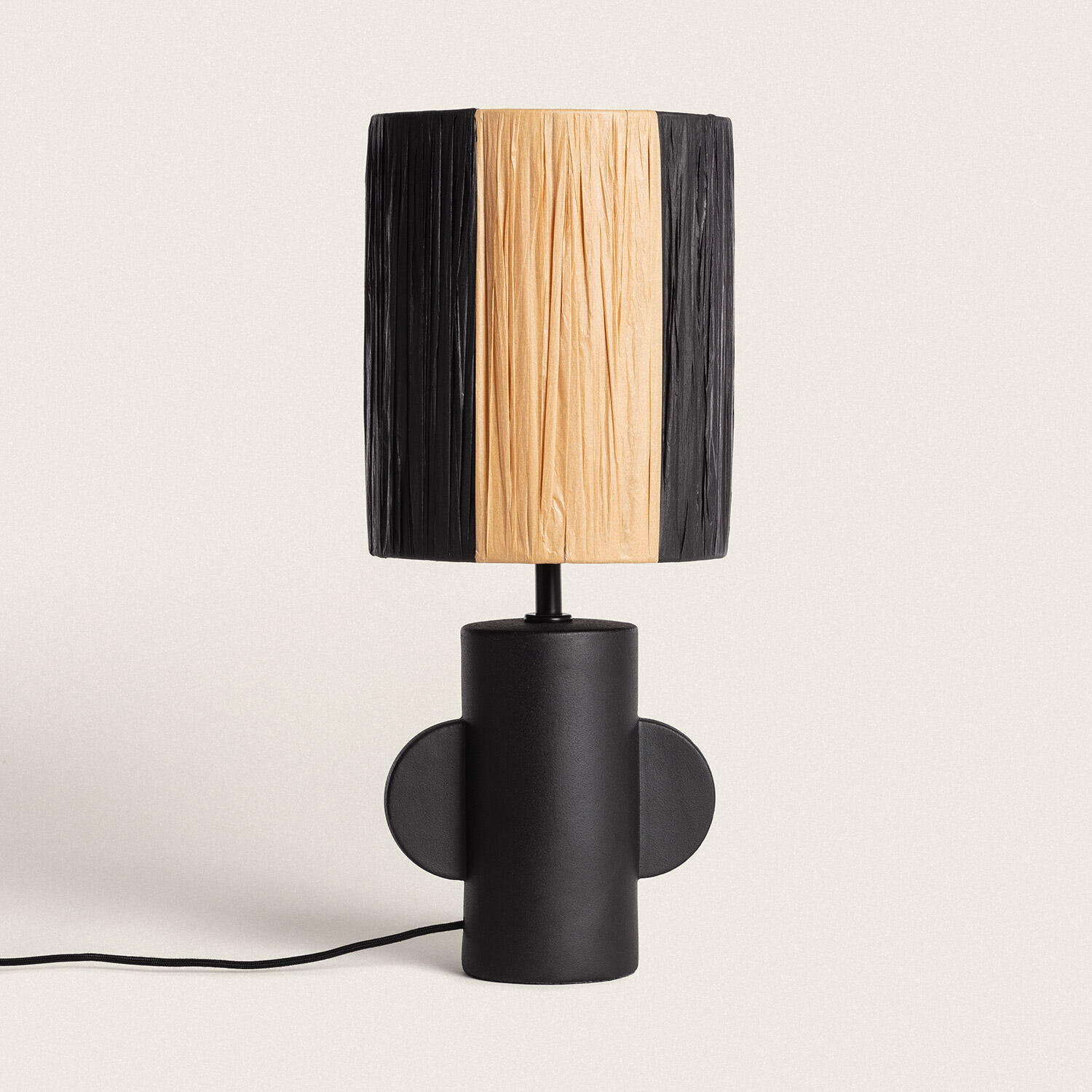 Lámpara de mesa poe 1 luz e27 20 cm negro