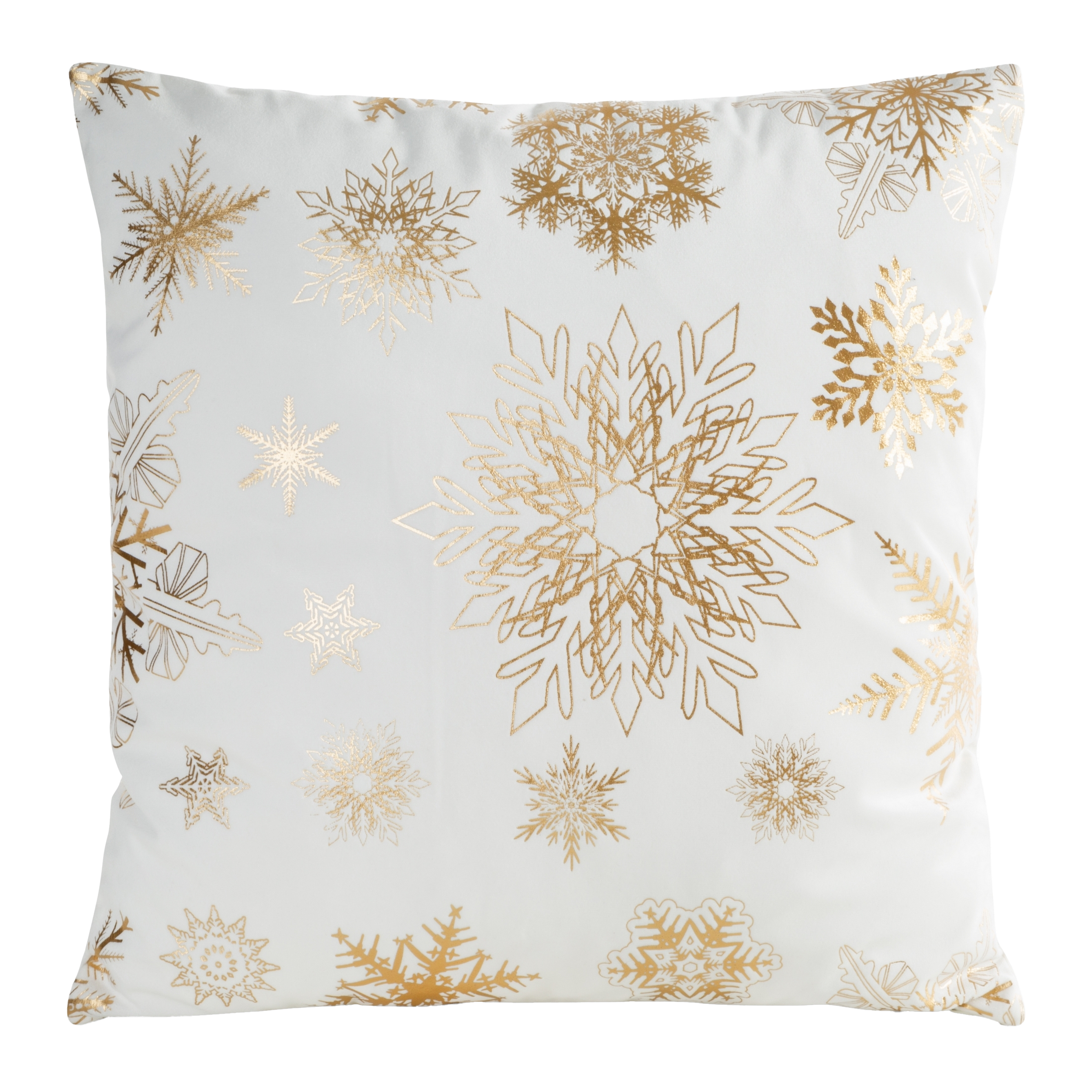 Poszewka na poduszkę świąteczna Snow biało-złota 45 x 45 cm