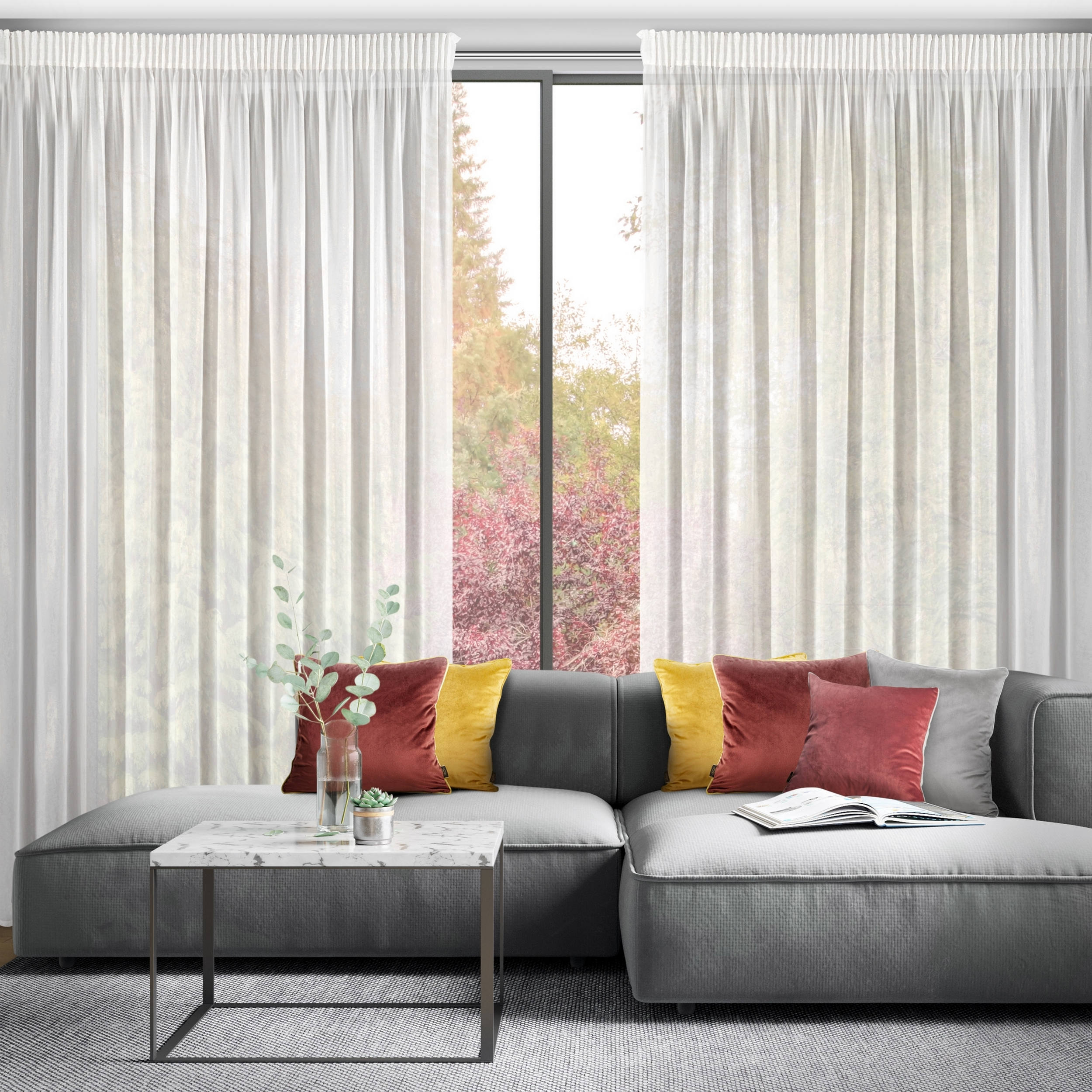 Firana na taśmie Missy 300 x 270 cm biała - 2