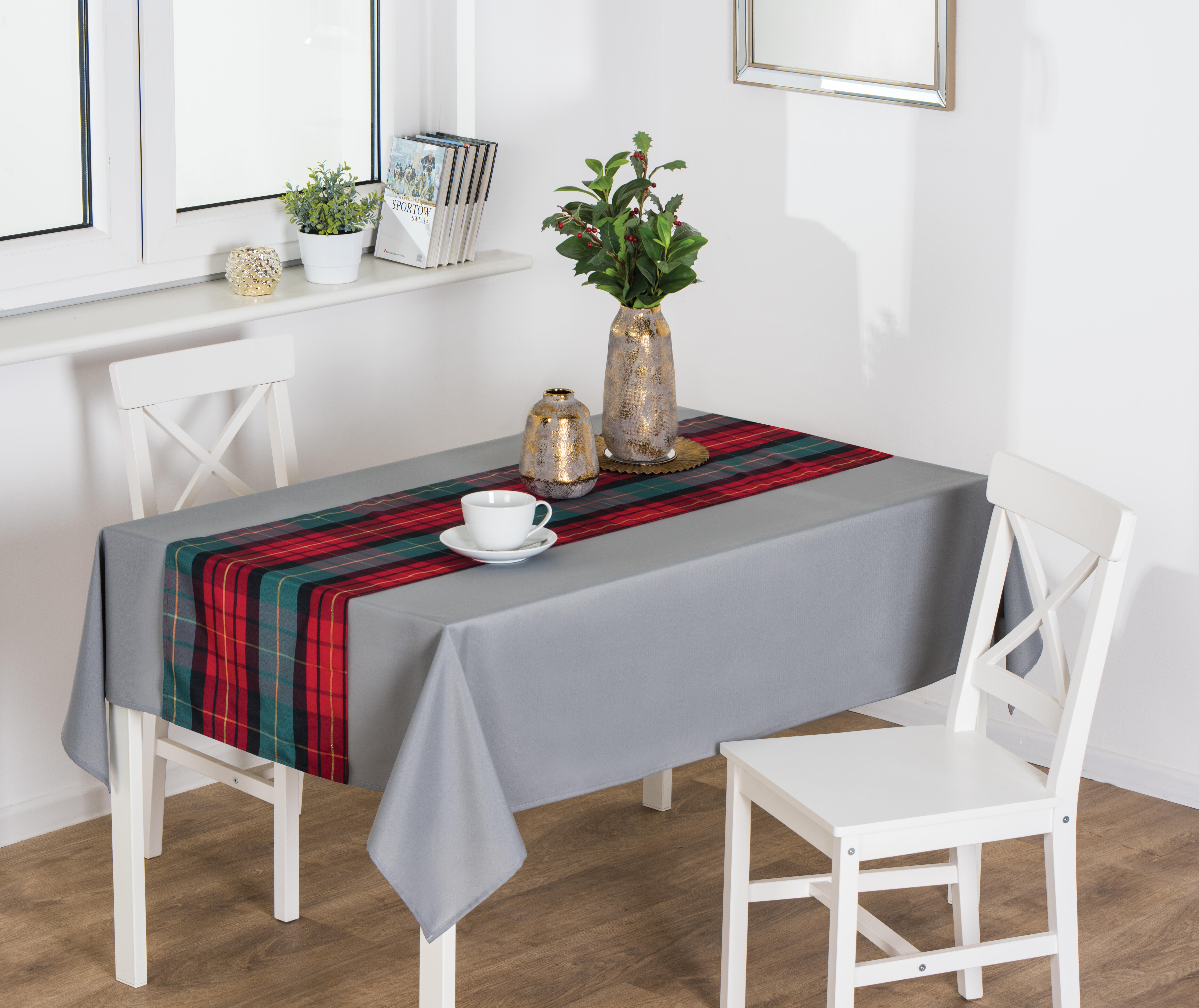 Bieżnik na stół Tartan czerwono-zielony 40 x 140 cm - 2