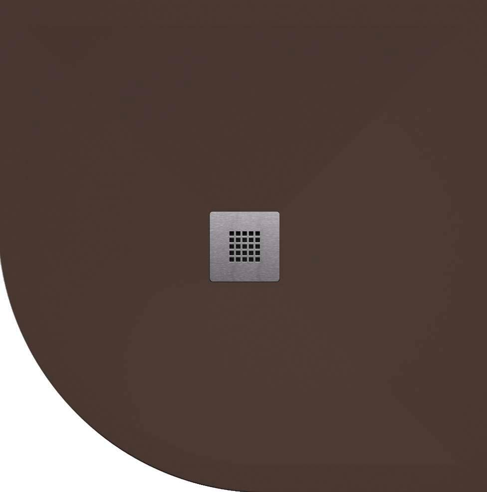 Plato de ducha play curva 80x80 cm marrón chocolate