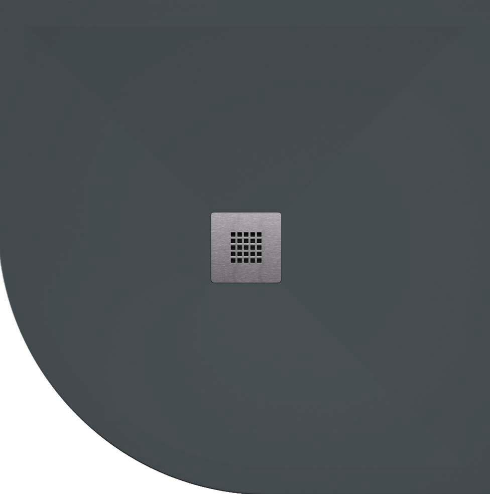 Plato de ducha play curva 80x80 cm antracita