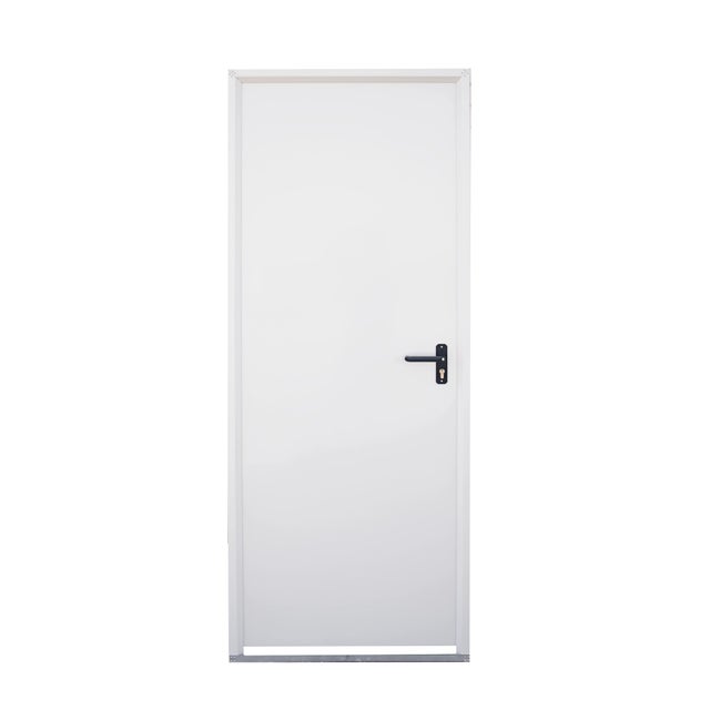 Puerta de trastero liso blanco con llave 1 punto de seguridad apertura izquierda 200x80cm