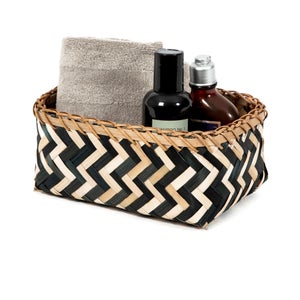 Compactor Panier De Rangement Beige 38.5 X 28.5 X H.20.5 Cm - Jonc De Mer Naturel Et Élégant