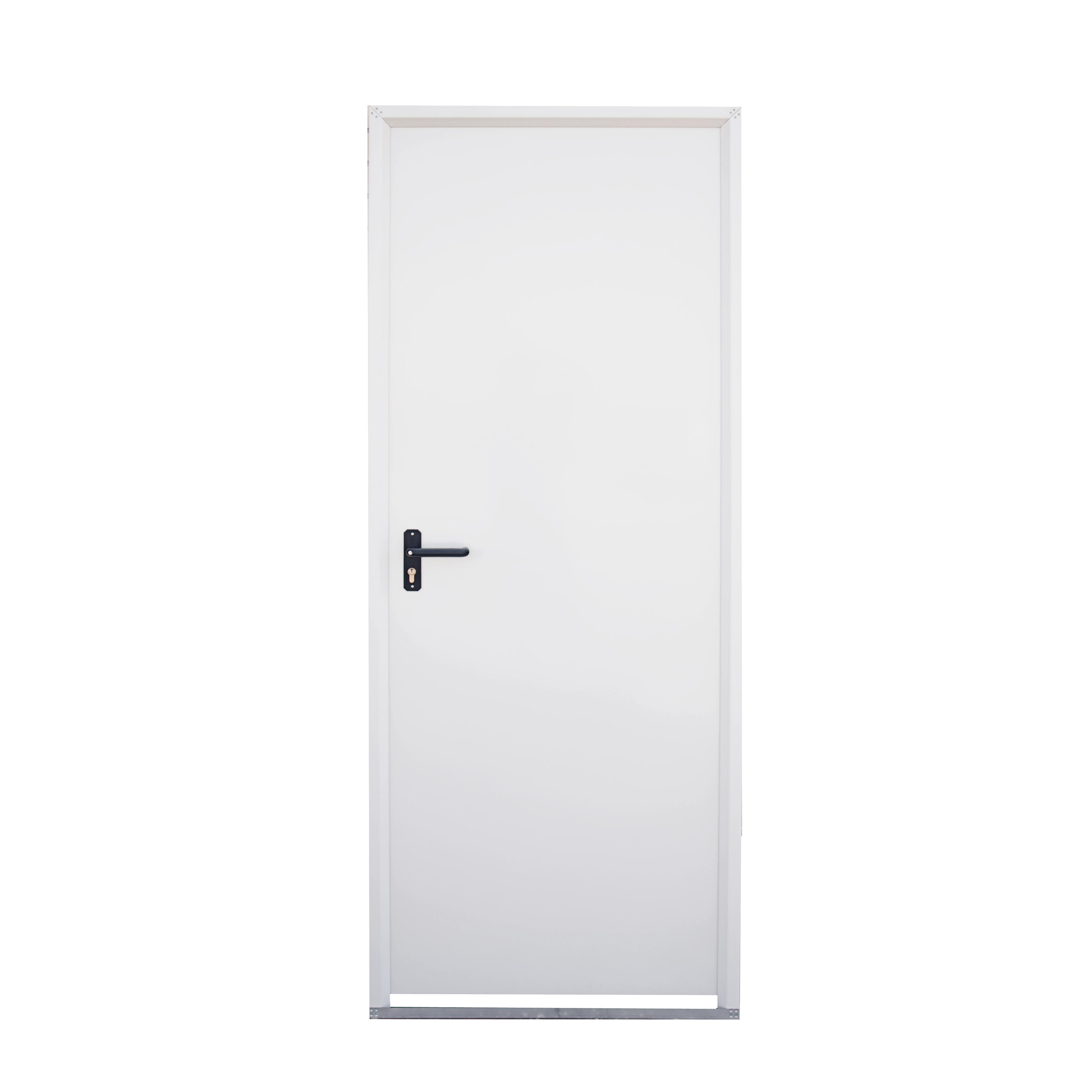 Puerta de trastero liso blanco con llave 1 punto de seguridad apertura derecha 200x90cm