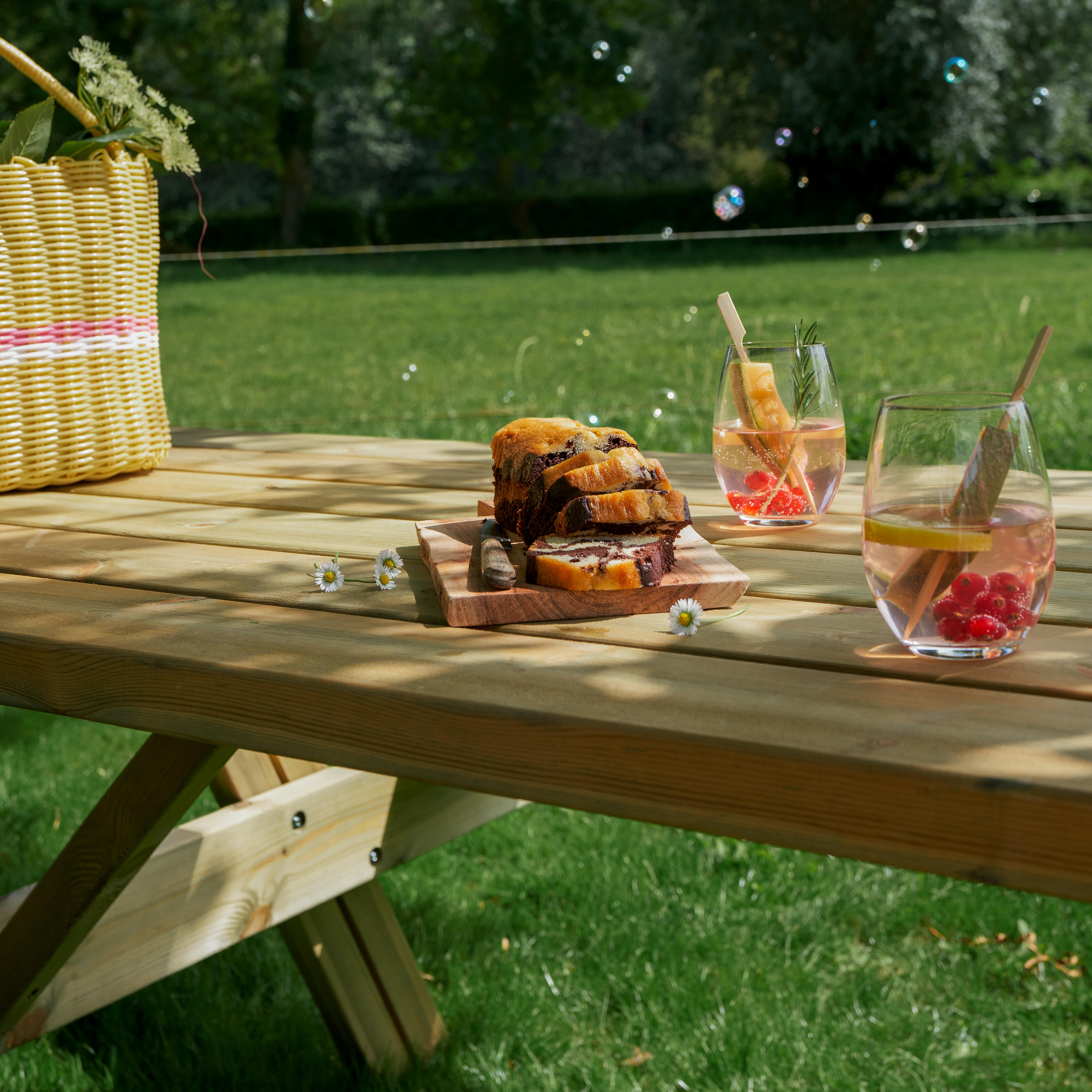 Table forestière pic nic en bois 6 personnes - 9