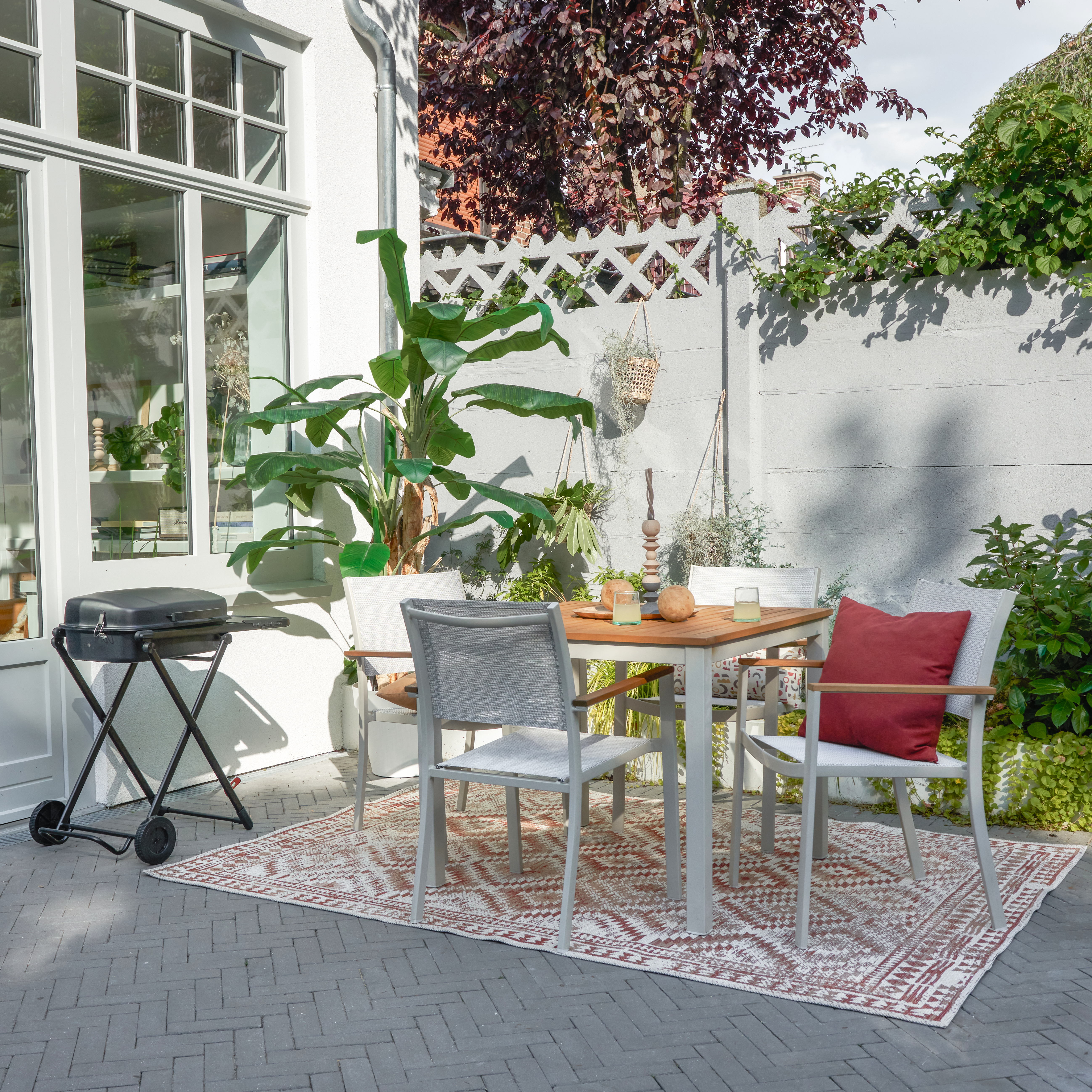 Conjunto de muebles de jardín Oris de aluminio  para 4 comensales