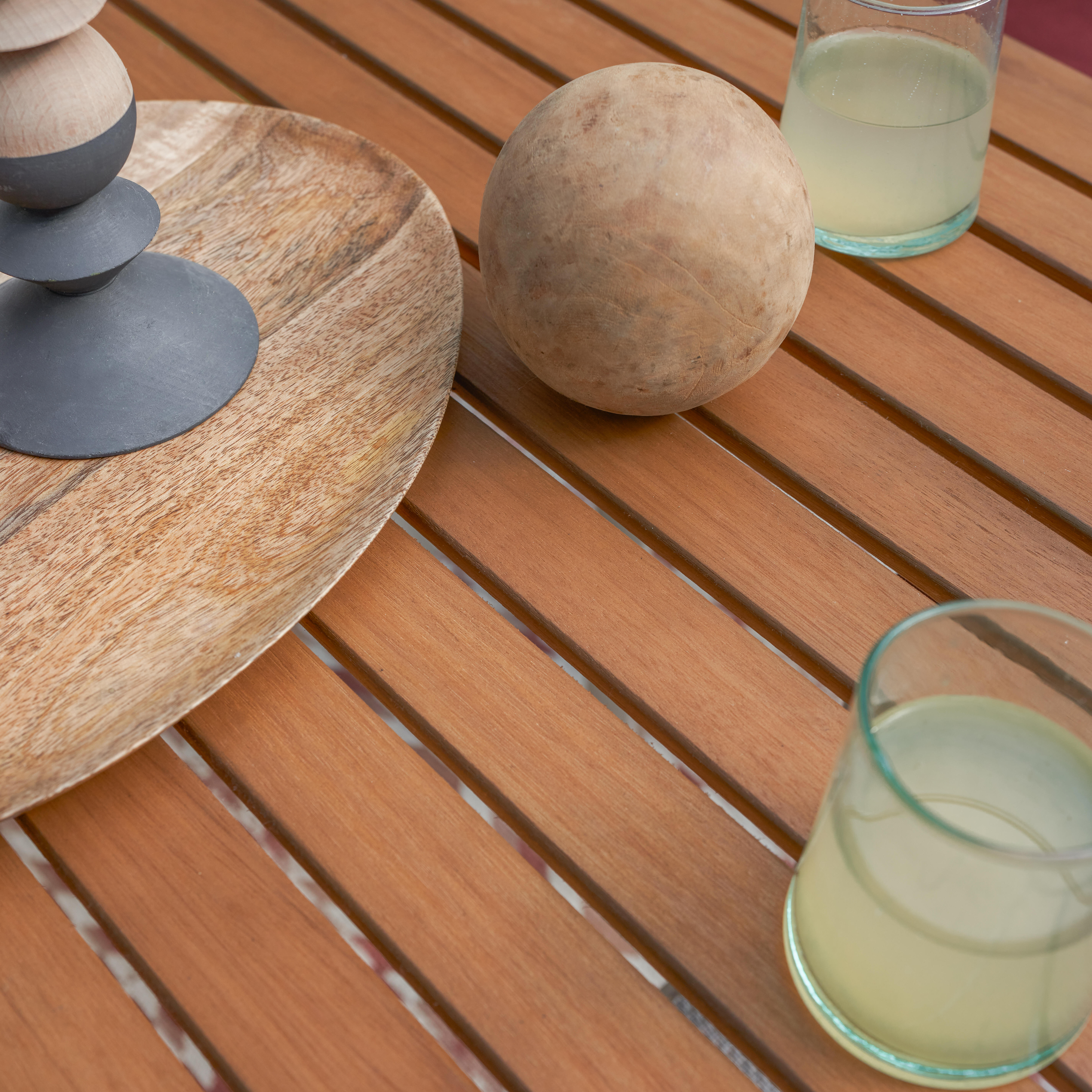 Mesa extensível madeira eucalipto e alumínio 180/240X99 cm creme Naterial Oris - 17