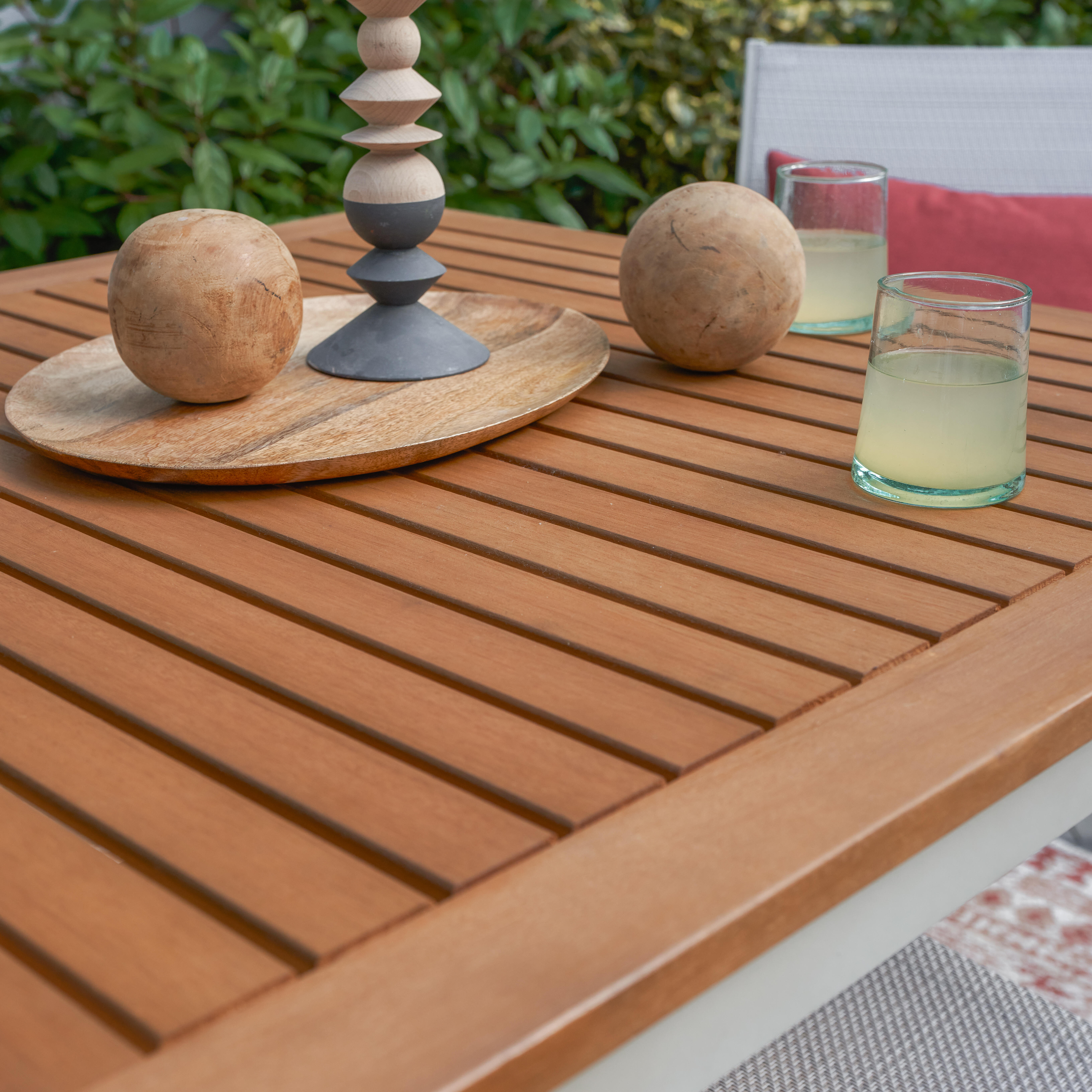 Mesa extensível madeira eucalipto e alumínio 180/240X99 cm creme Naterial Oris - 15