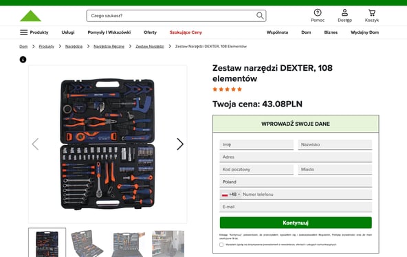 zrzut ekranu fałszywej strony internetowej nakłaniającej do podania danych